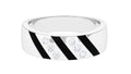 Natural Diamond Mens Wedding Band with Black Enamel