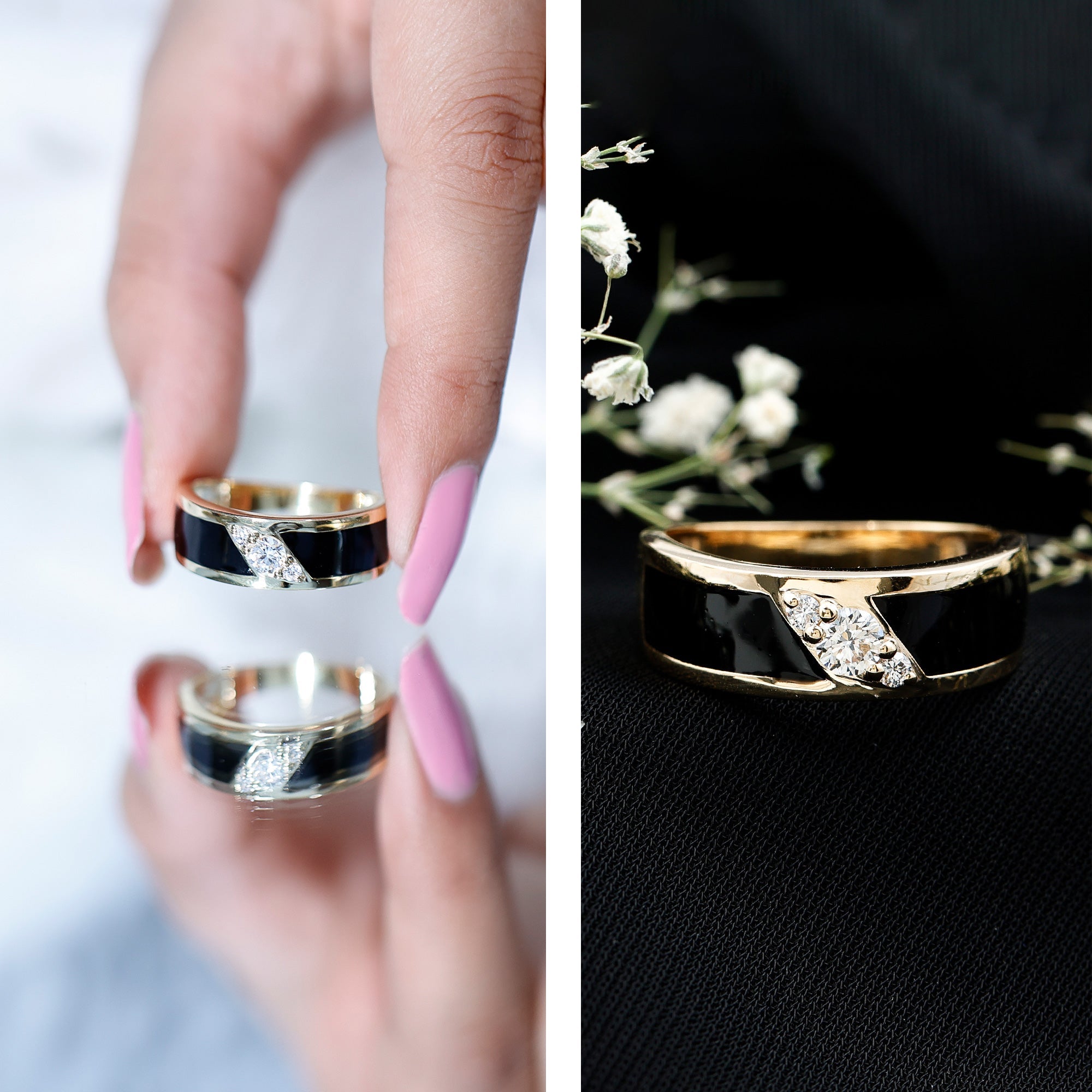 Classic Moissanite Mens Wedding Band Ring