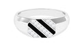 Classic Diamond Mens Engagement Ring with Black Enamel