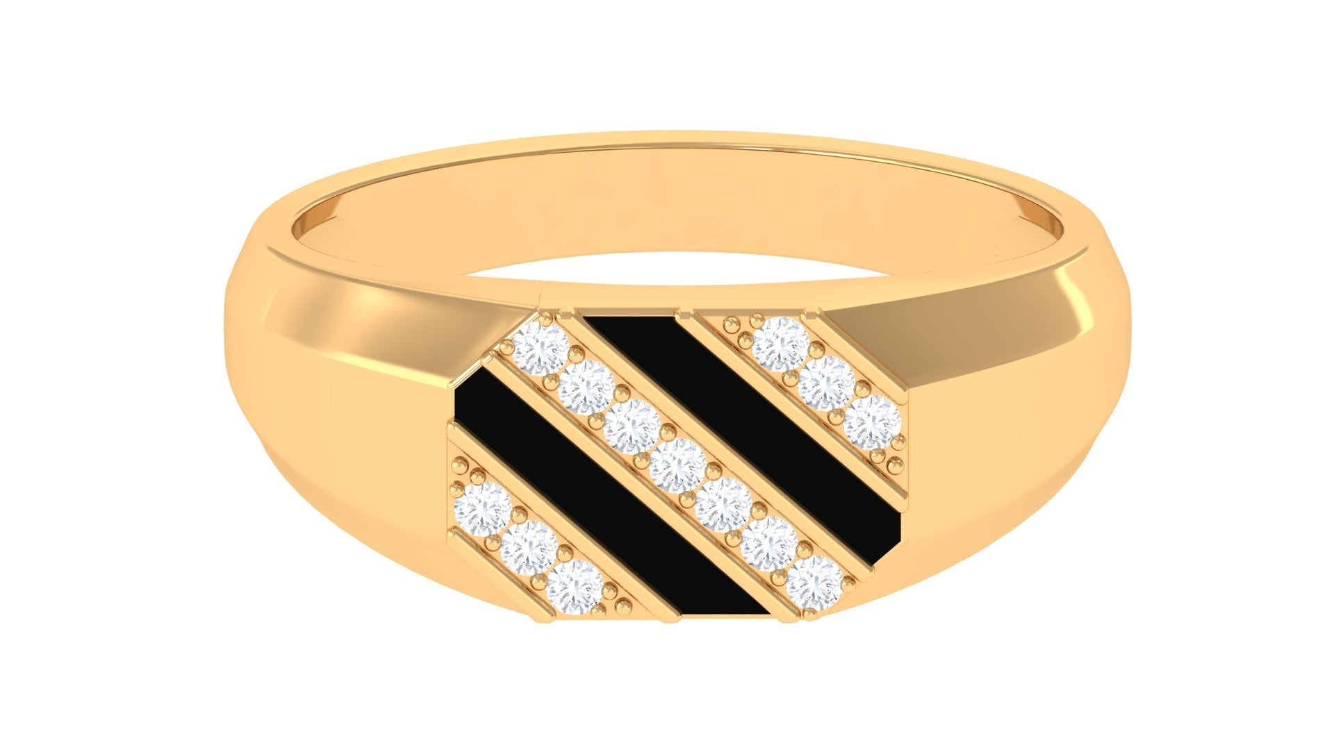 Classic Diamond Mens Engagement Ring with Black Enamel | Rings | Wiccan Center