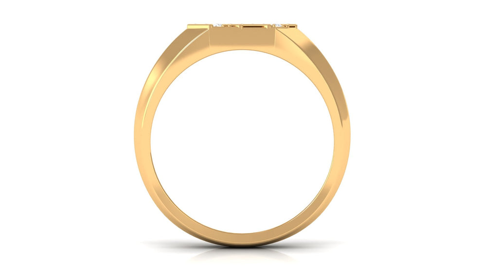 Classic Diamond Mens Engagement Ring with Black Enamel
