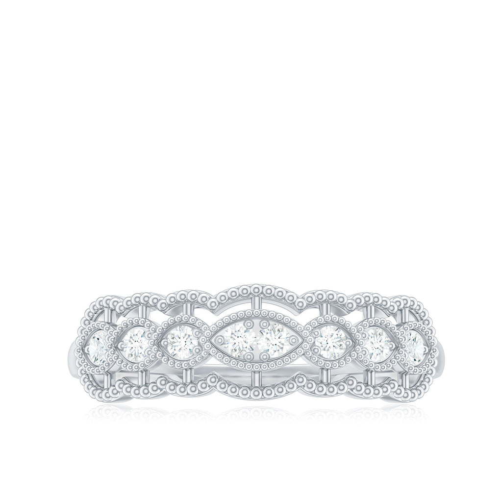 Vintage Inspired Natural Diamond Anniversary Ring