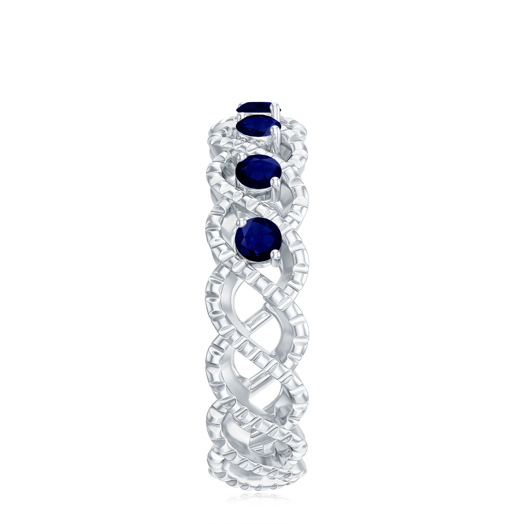 Natural Blue Sapphire Infinity Band For Anniversary