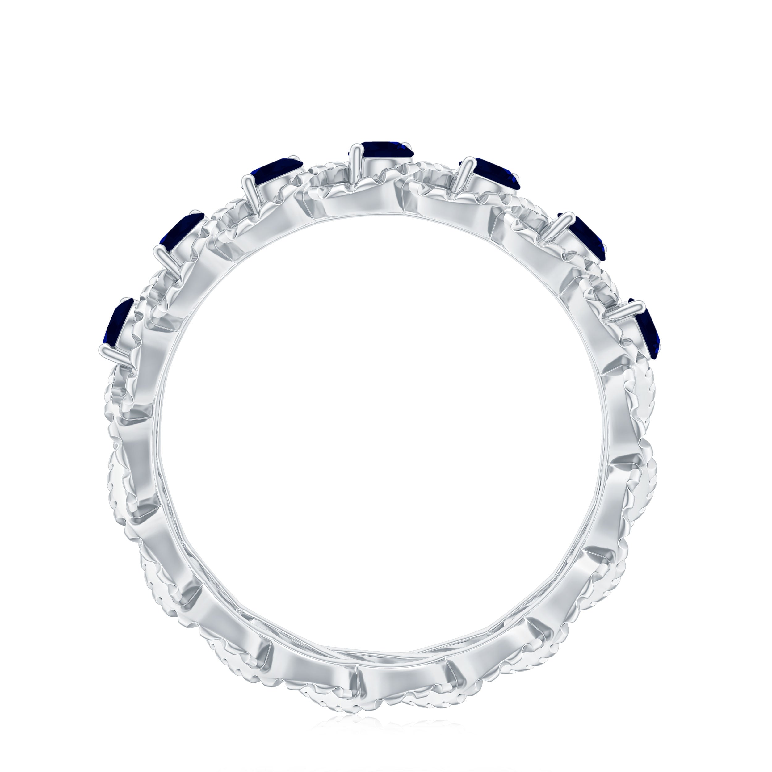 Natural Blue Sapphire Infinity Band For Anniversary