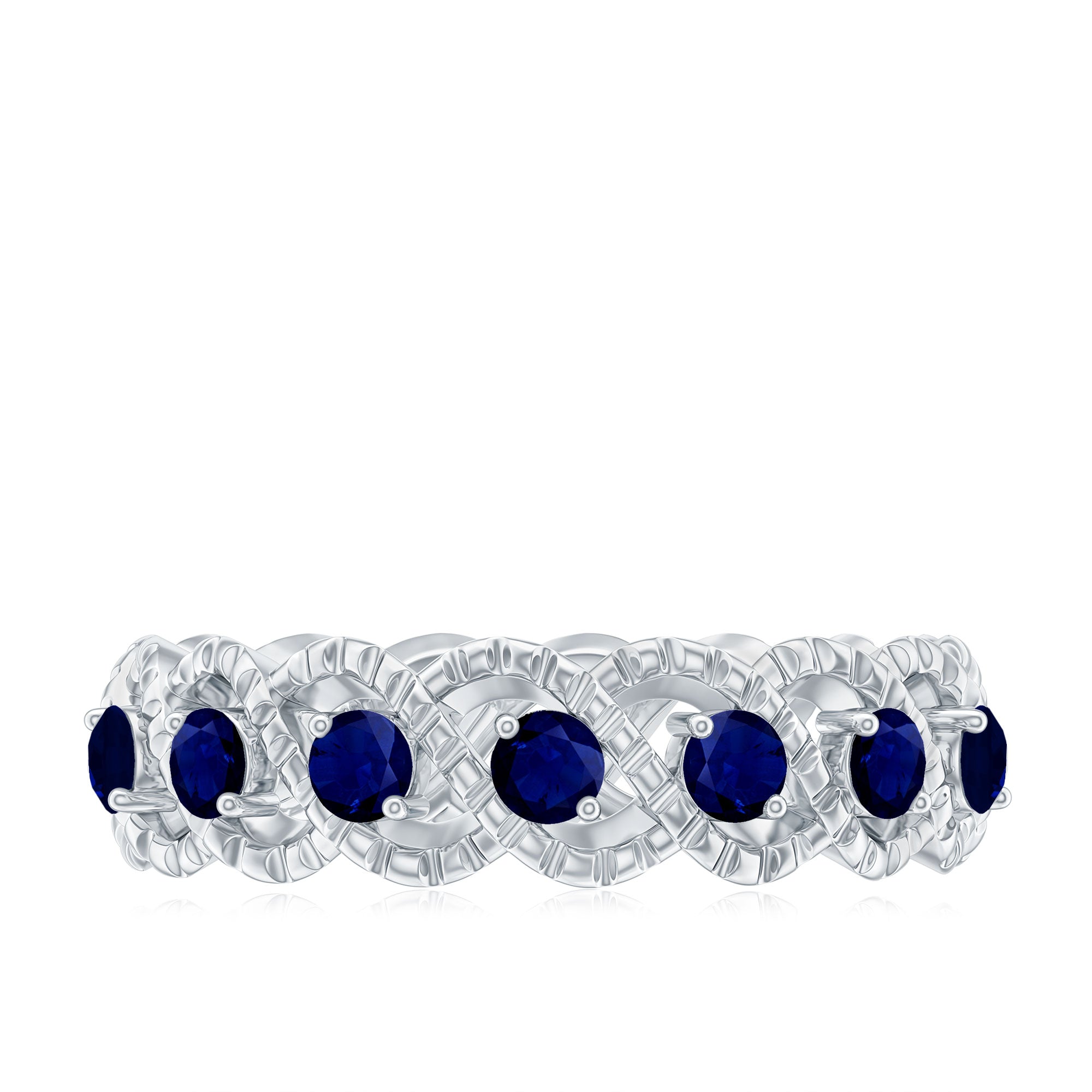 Natural Blue Sapphire Infinity Band For Anniversary