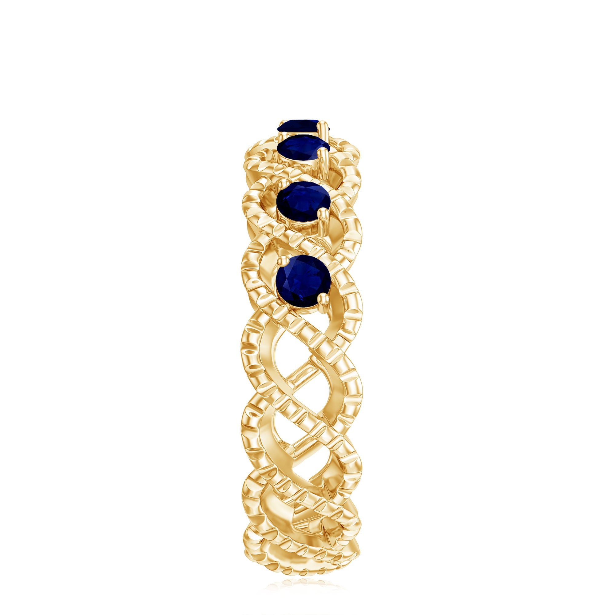 Natural Blue Sapphire Infinity Band For Anniversary
