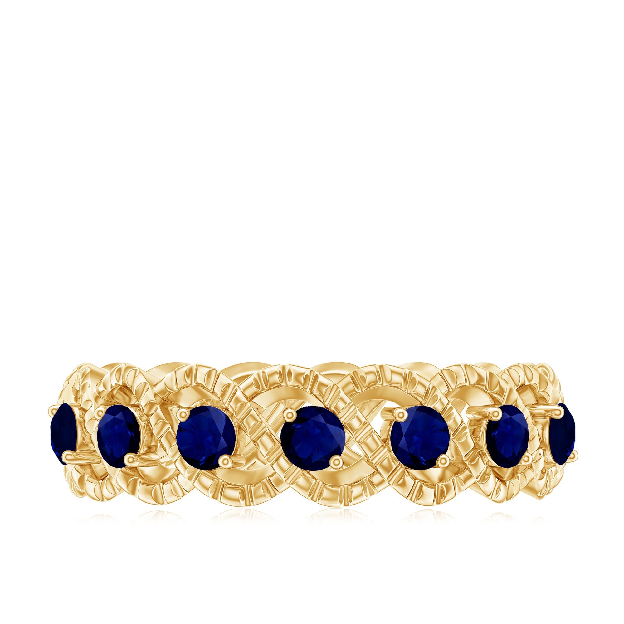 Natural Blue Sapphire Infinity Band For Anniversary