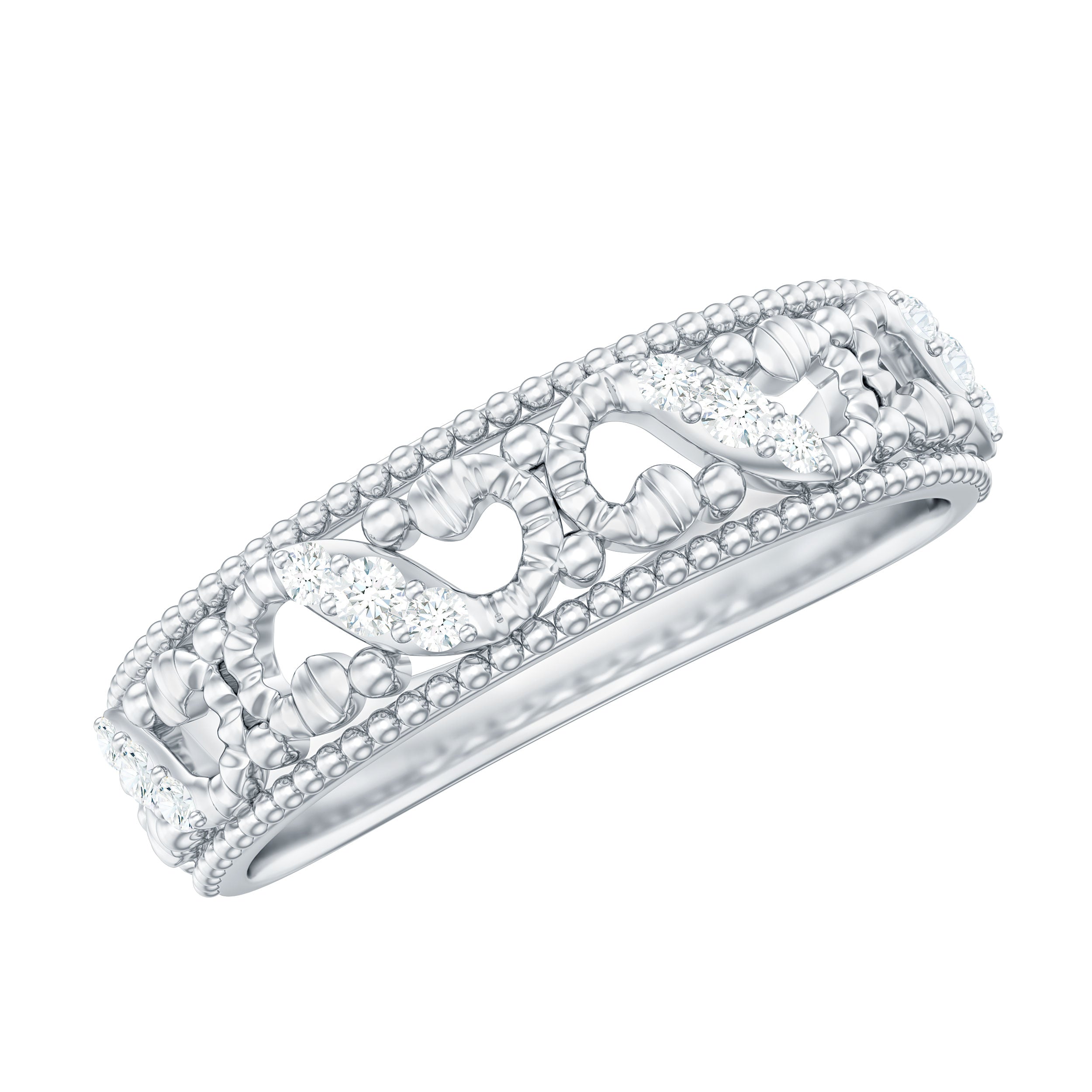 Vintage Looking Diamond Band Ring for Women