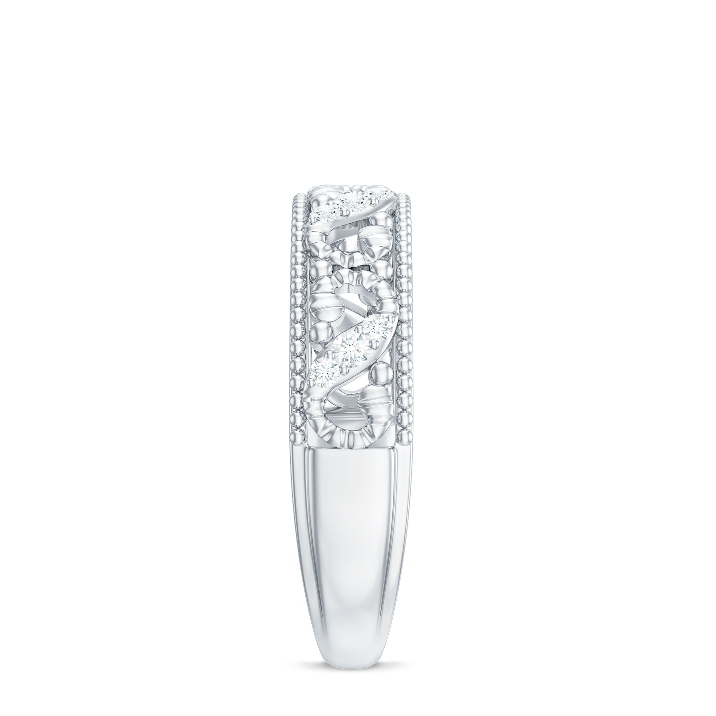 Vintage Looking Diamond Band Ring for Women