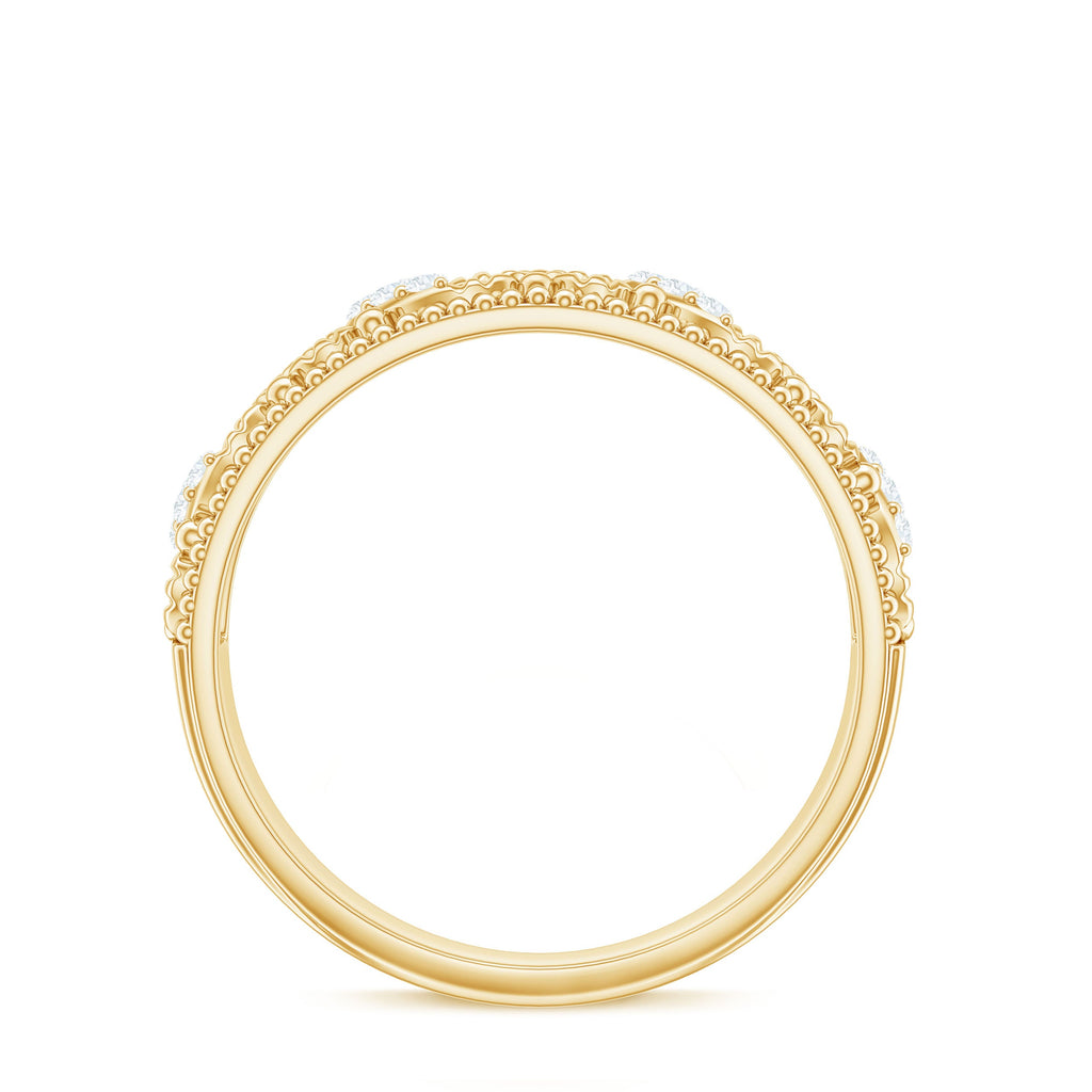Vintage Looking Diamond Band Ring for Women