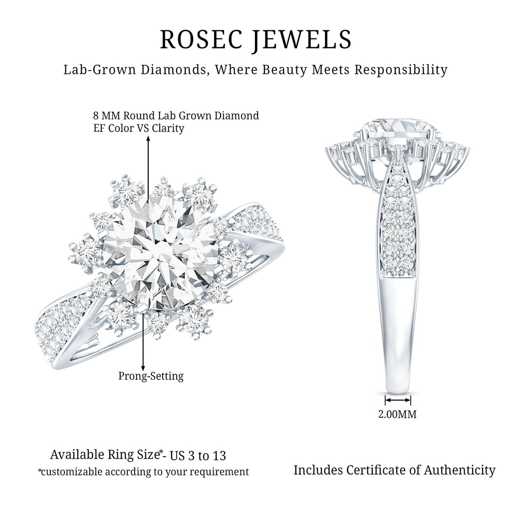 Certified 2 Carat Lab Grown Diamond Non Traditional Engagement Ring | Rings | Wiccan Center