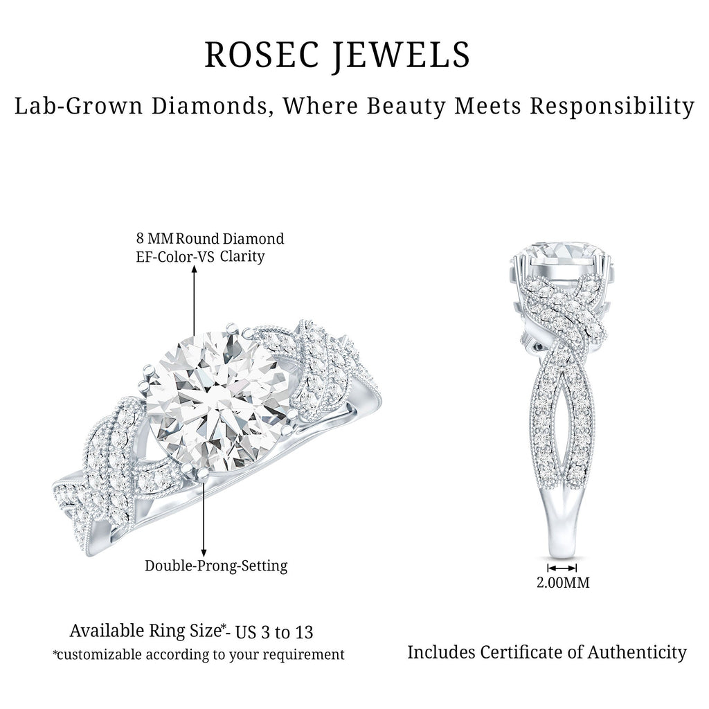 2 Carat Solitaire Lab Grown Diamond Non Traditional Engagement Ring | Rings | Wiccan Center
