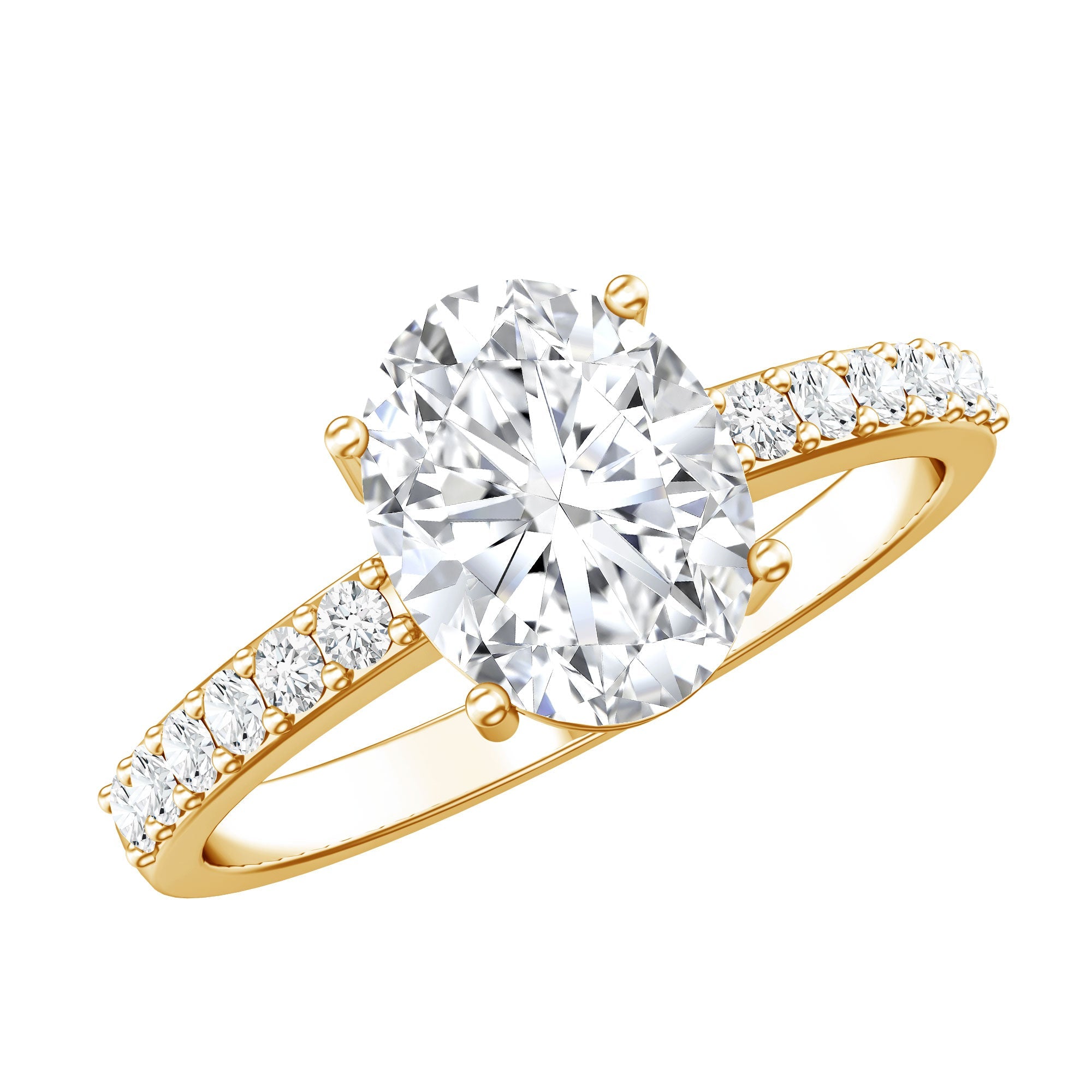 Lab Grown 2 Carat Diamond Oval Engagement Ring with IGI Certificate | Rings | Wiccan Center