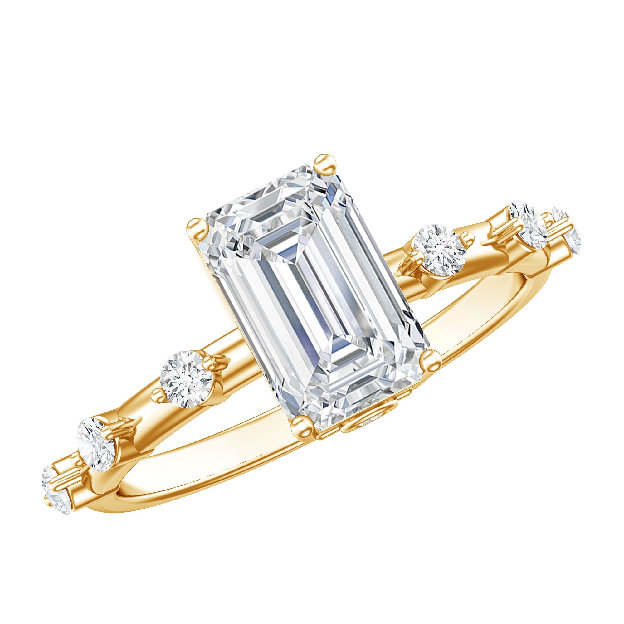 Emerald Cut 2 Carat Lab Grown Diamond Engagement Ring IGI Certified | Rings | Wiccan Center