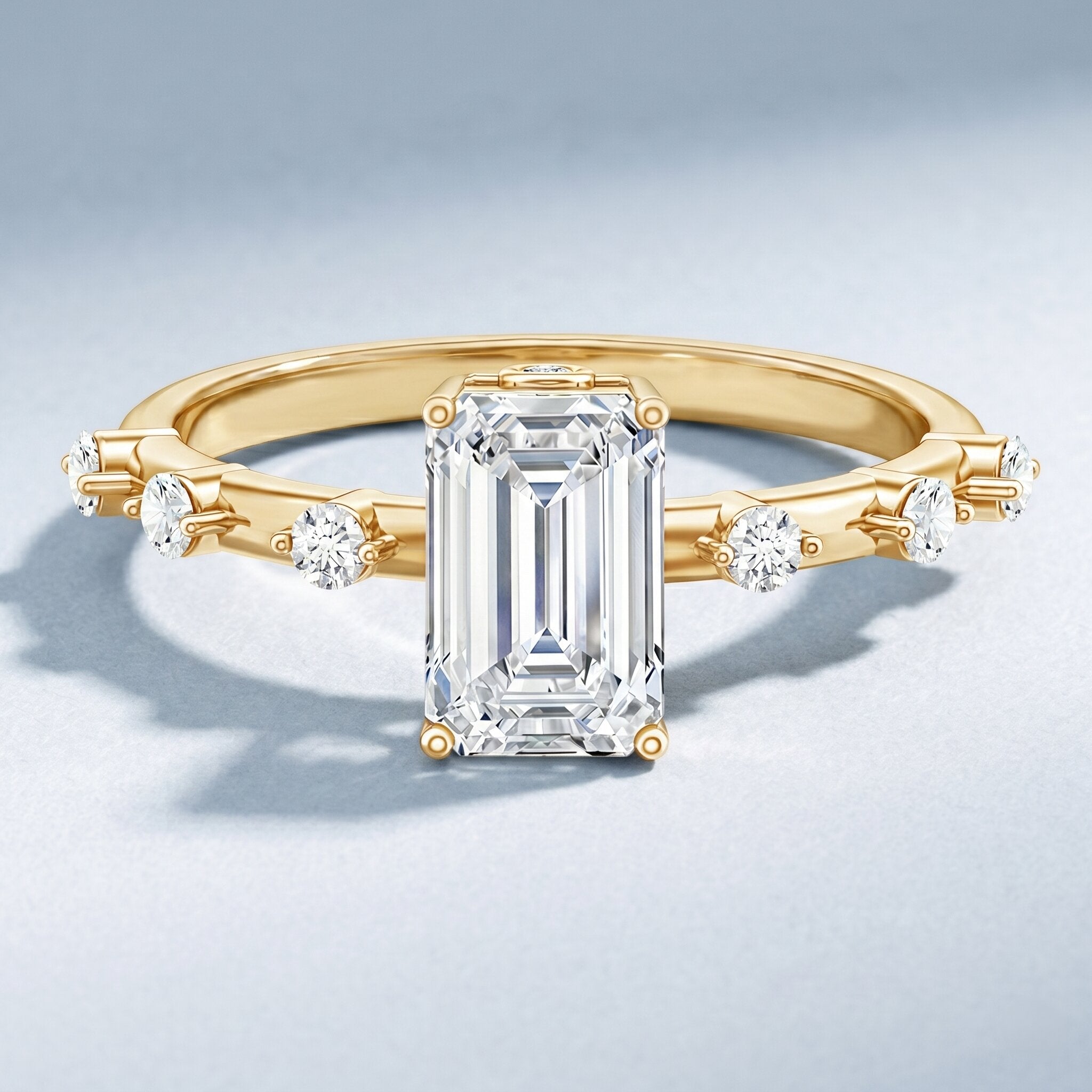 Emerald Cut 2 Carat Lab Grown Diamond Engagement Ring IGI Certified