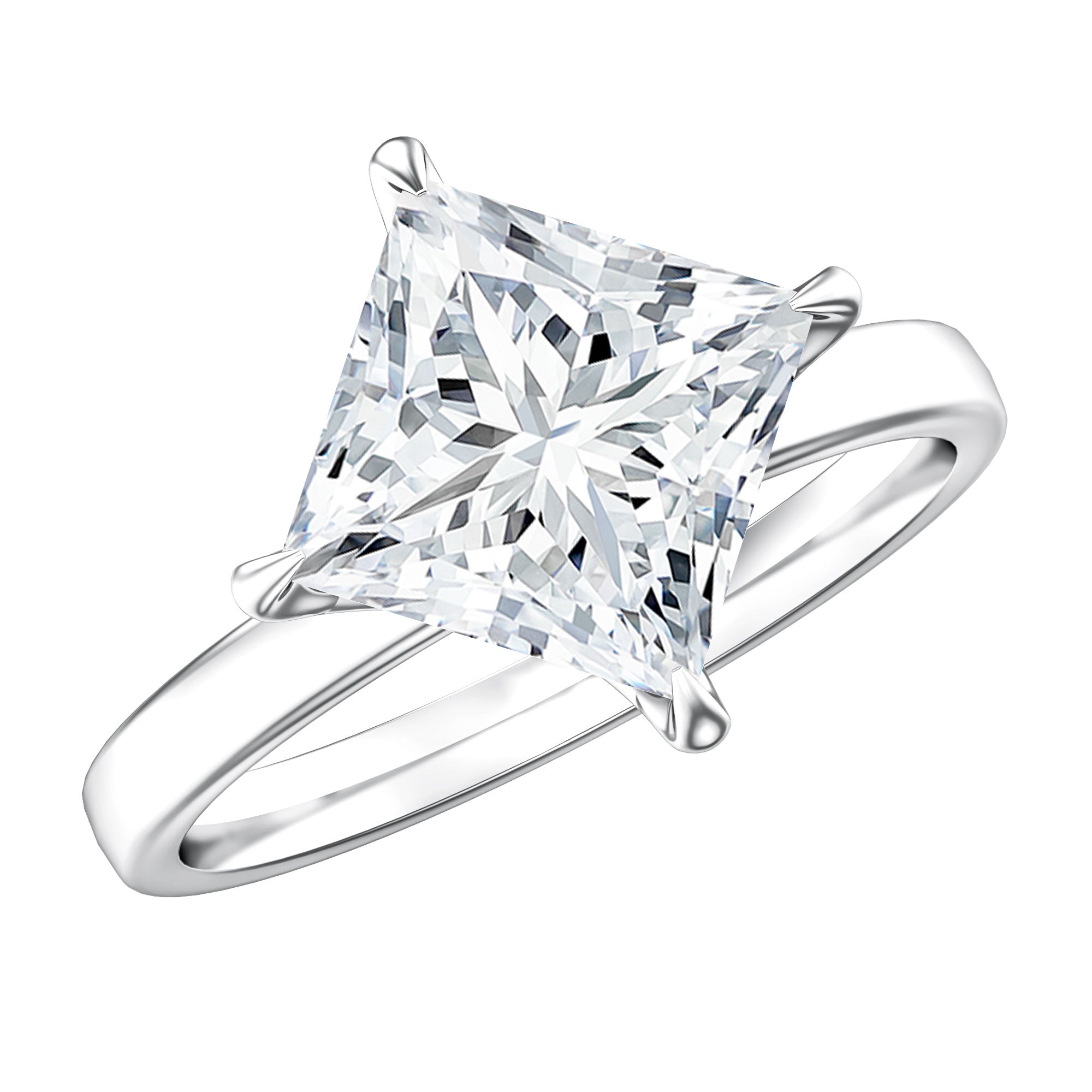 IGI Certified Lab Grown Diamond 3 Carat Princess Cut Engagement Ring