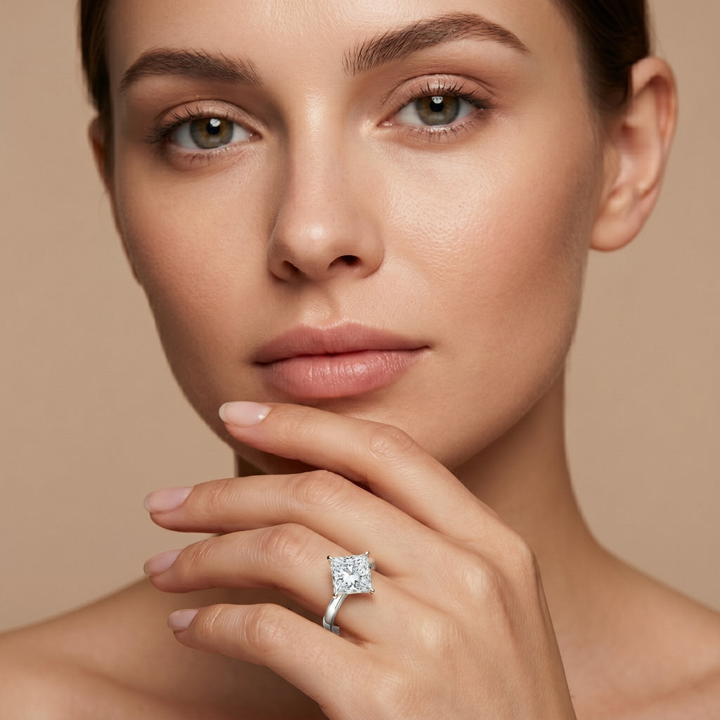 IGI Certified Lab Grown Diamond 3 Carat Princess Cut Engagement Ring