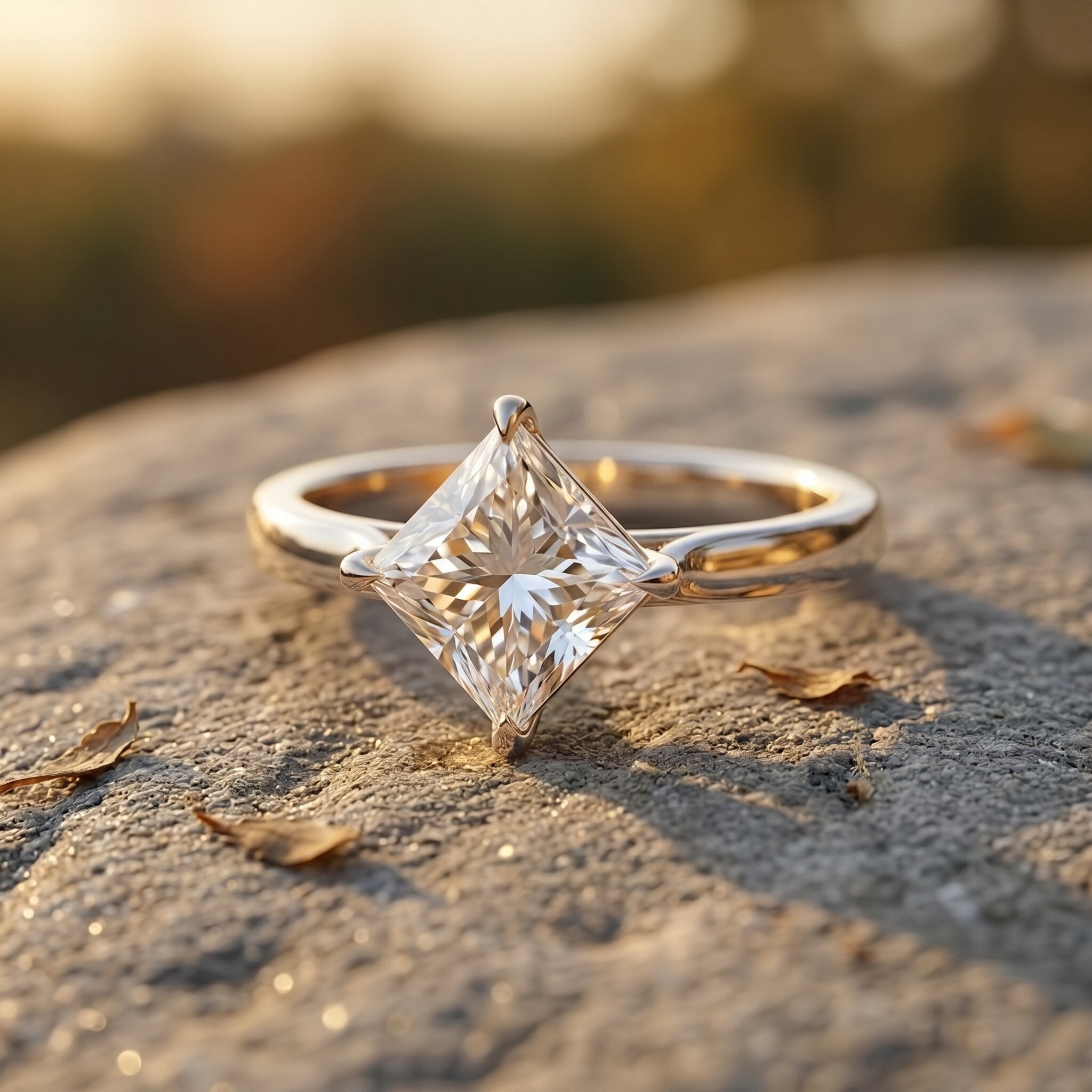 IGI Certified Lab Grown Diamond 3 Carat Princess Cut Engagement Ring