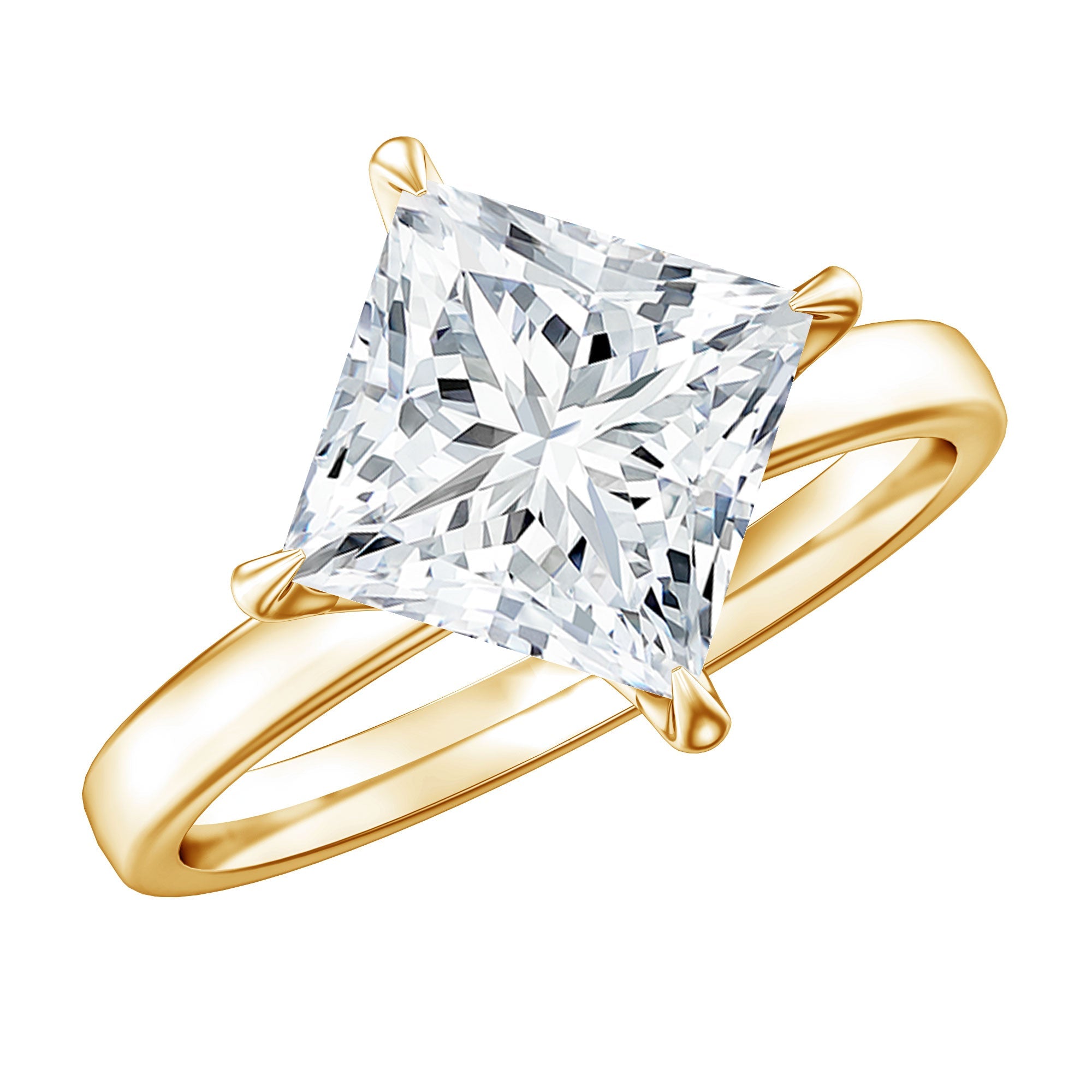 IGI Certified Lab Grown Diamond 3 Carat Princess Cut Engagement Ring | Rings | Wiccan Center
