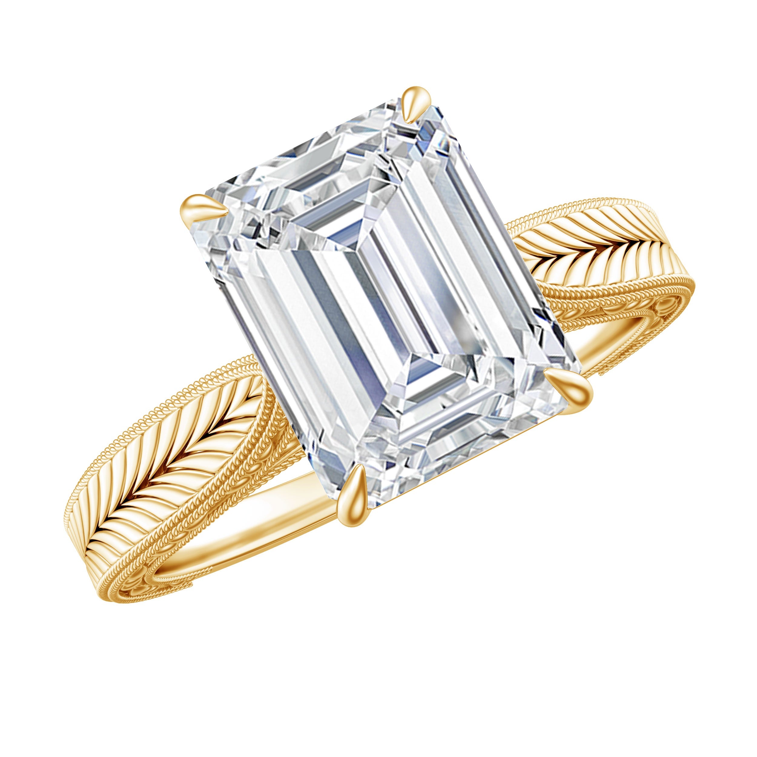 Ethically Sourced 3 Carat Lab Grown Diamond Emerald Cut Engagement Ring IGI Certified | Rings | Wiccan Center