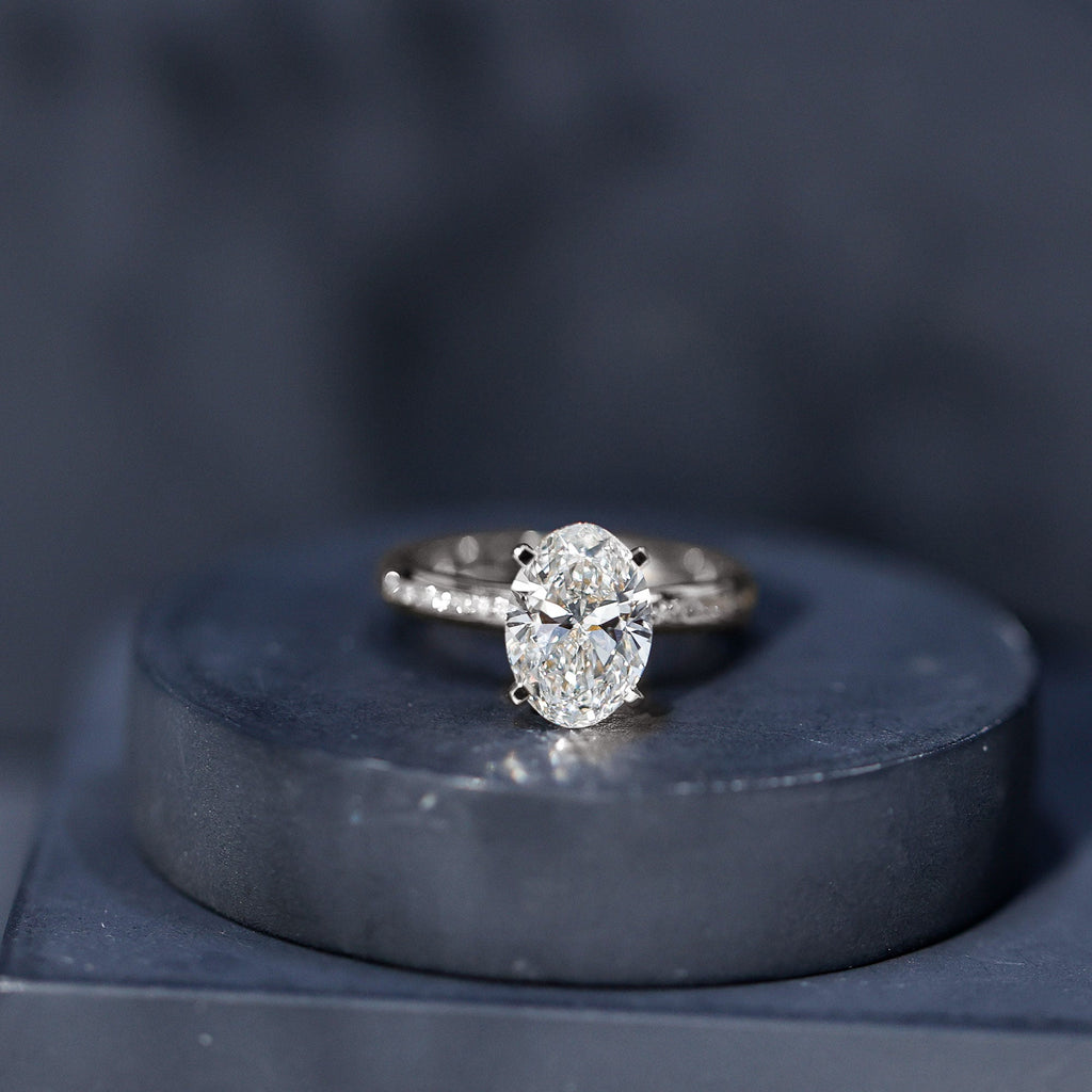 IGI Certified 3 Carat Lab Grown Diamond Oval Engagement Ring for Women
