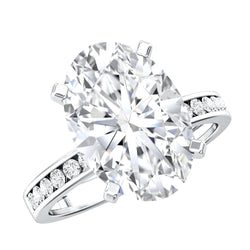 4 Carat Oval Shaped Lab Grown Diamond Huge Engagement Ring with IGI Certificate | Rings | Wiccan Center