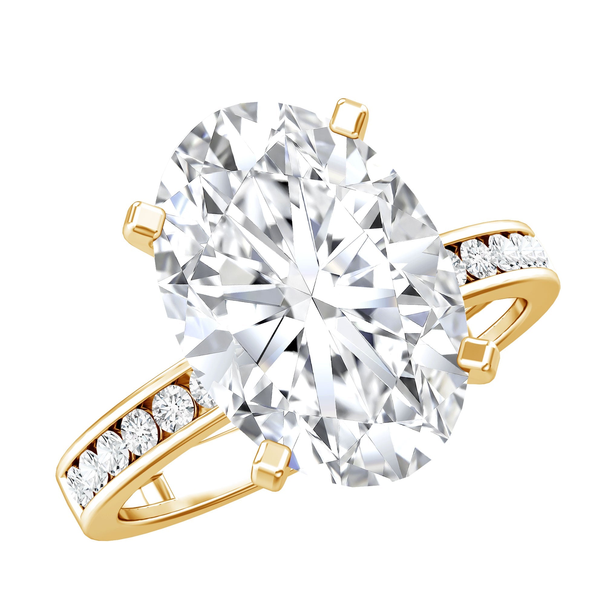 4 Carat Oval Shaped Lab Grown Diamond Huge Engagement Ring with IGI Certificate | Rings | Wiccan Center