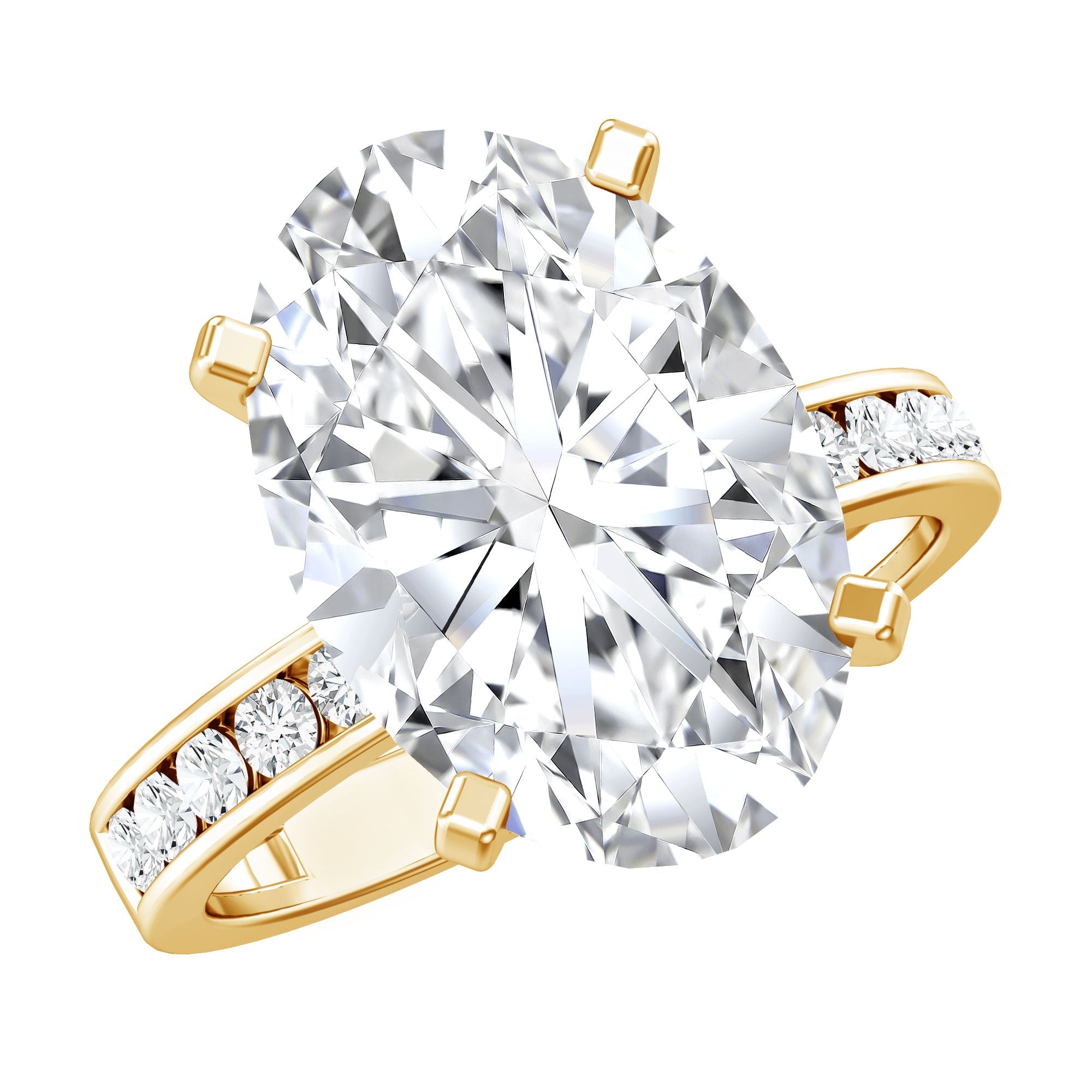 Oval Cut 5 Carat Lab Grown Diamond Big Engagement Ring with IGI Certificate | Rings | Wiccan Center