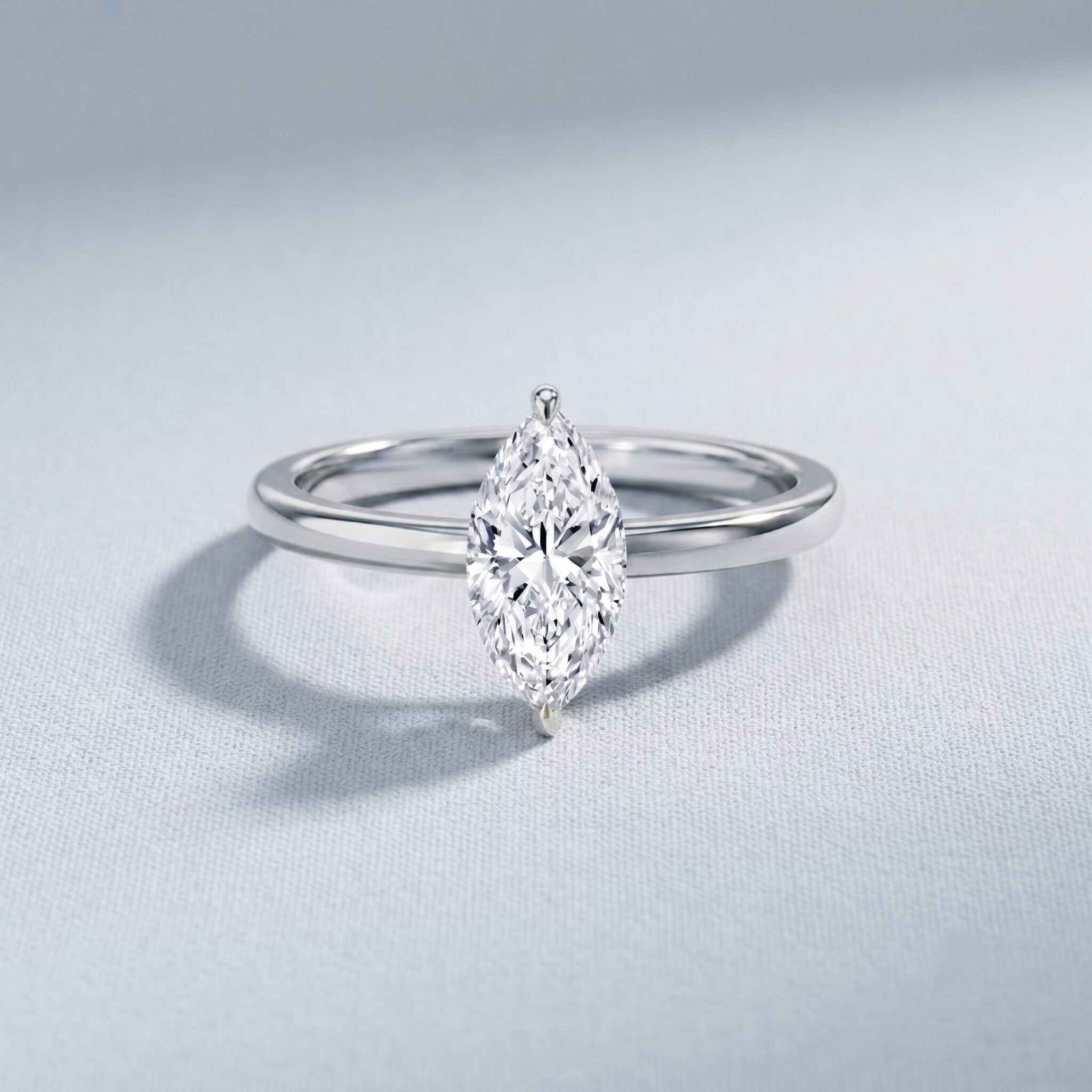 IGI Certified Lab Grown 1 Carat Diamond Marquise Engagement Ring Solitaire