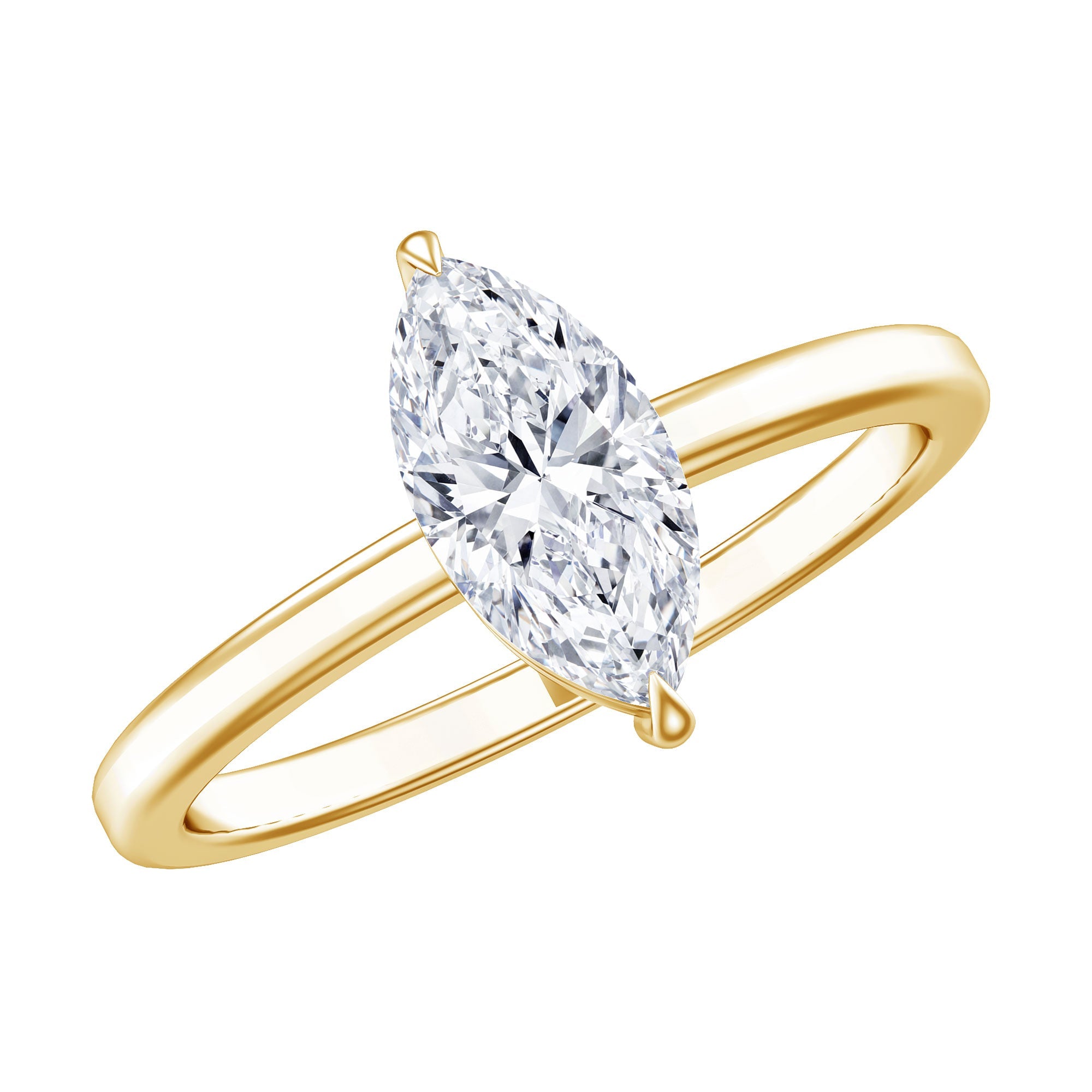 IGI Certified Lab Grown 1 Carat Diamond Marquise Engagement Ring Solitaire | Rings | Wiccan Center