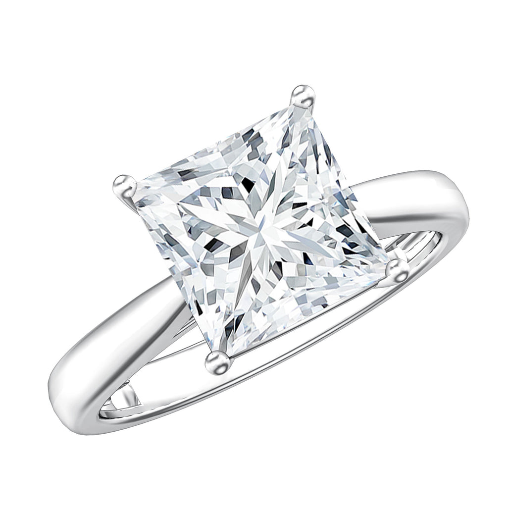 IGI Certified Lab Grown 3 Carat Diamond Princess Cut Engagement Ring Solitaire