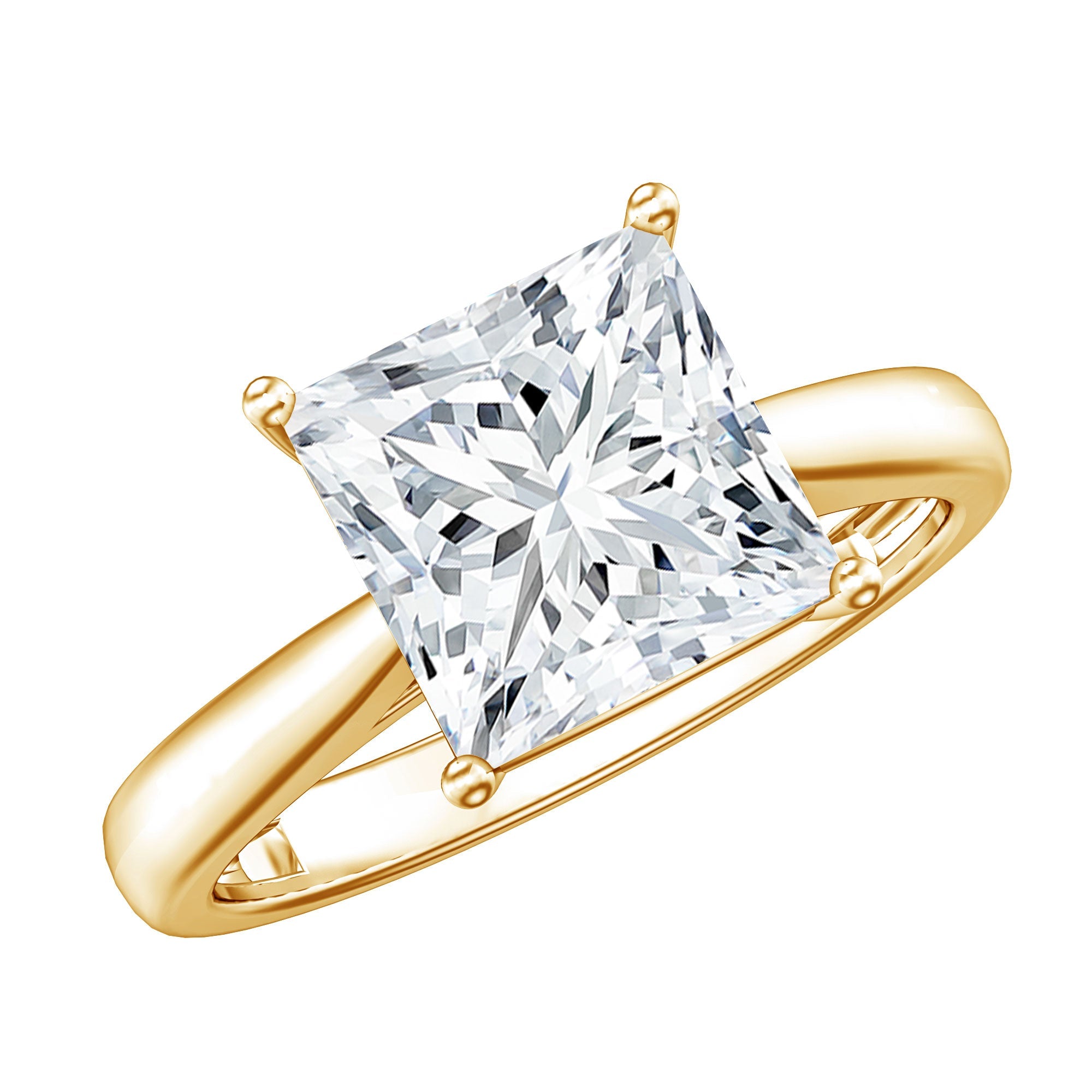 IGI Certified Lab Grown 3 Carat Diamond Princess Cut Engagement Ring Solitaire | Rings | Wiccan Center