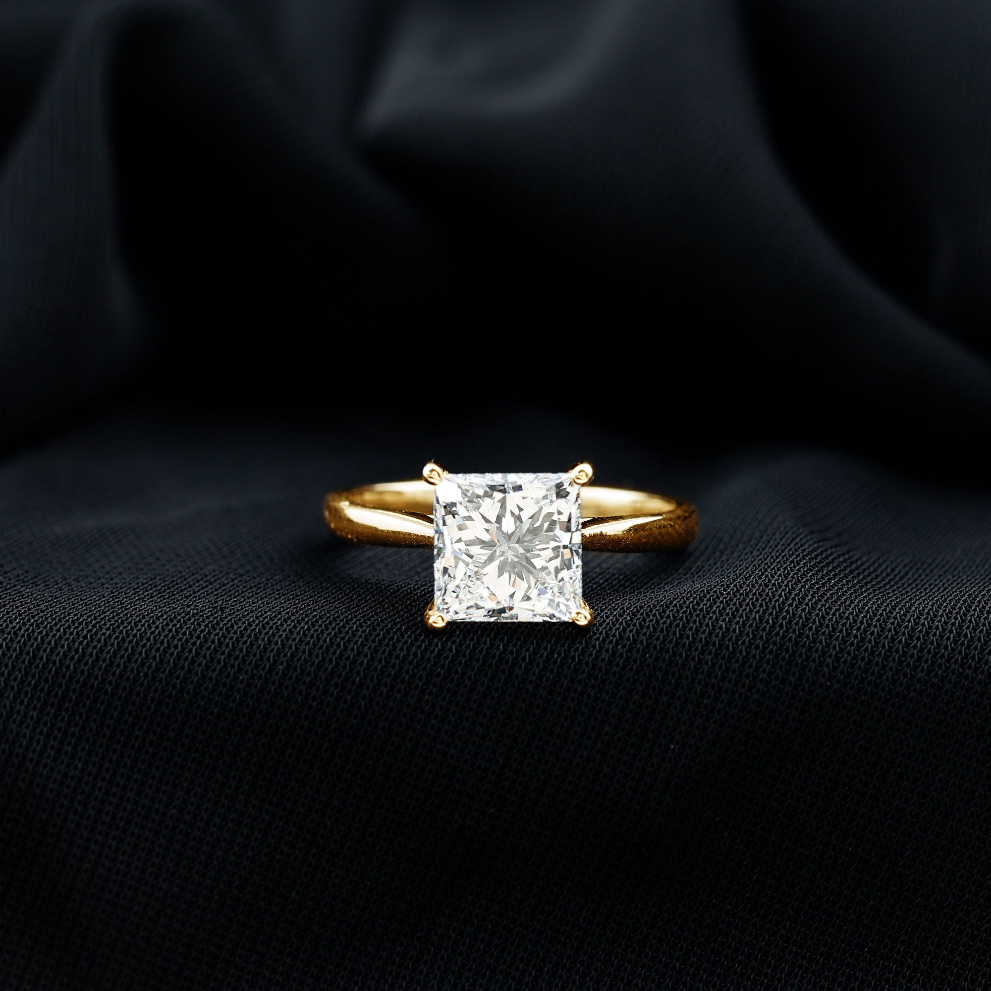IGI Certified Lab Grown 3 Carat Diamond Princess Cut Engagement Ring Solitaire