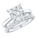 IGI Certified 3 Carat Lab Grown Diamond Princess Cut Wedding Ring Set for Women