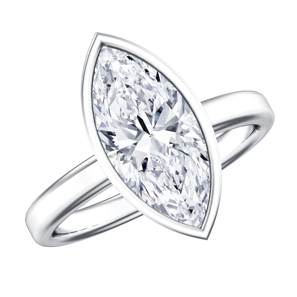 IGI Certified 3 Carat Solitaire Lab Grown Diamond Marquise Cut Engagement Ring