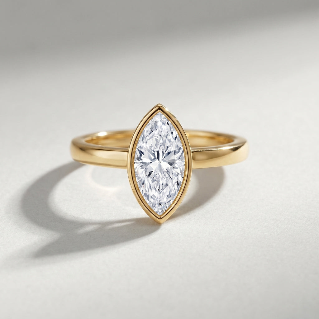 IGI Certified 3 Carat Solitaire Lab Grown Diamond Marquise Cut Engagement Ring
