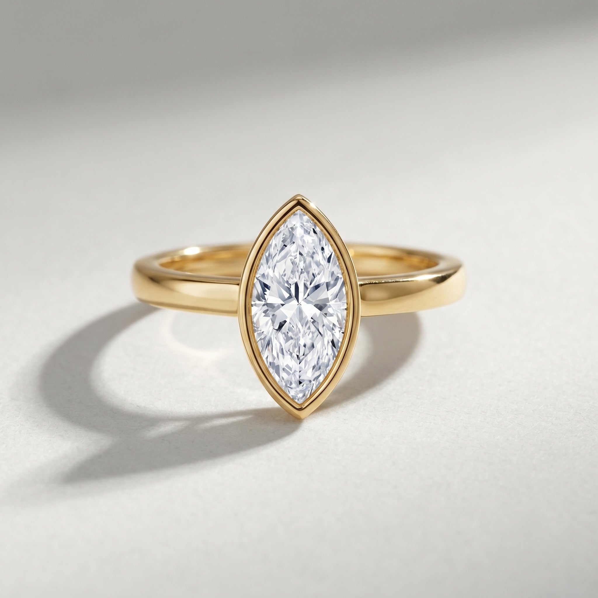 IGI Certified 3 Carat Solitaire Lab Grown Diamond Marquise Cut Engagement Ring