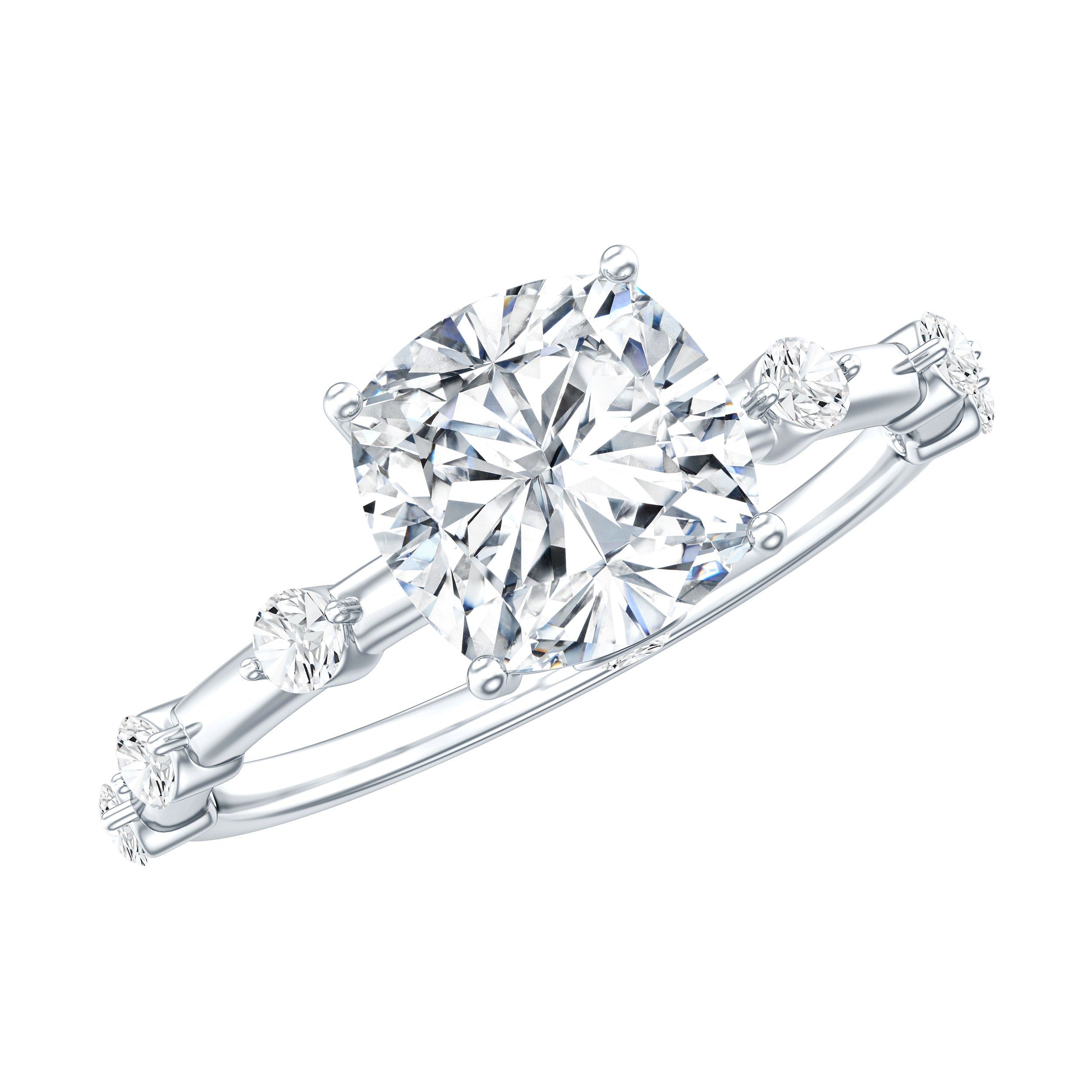 3 Carat IGI Certified Lab Grown Diamond Cushion Cut Engagement Ring for Women