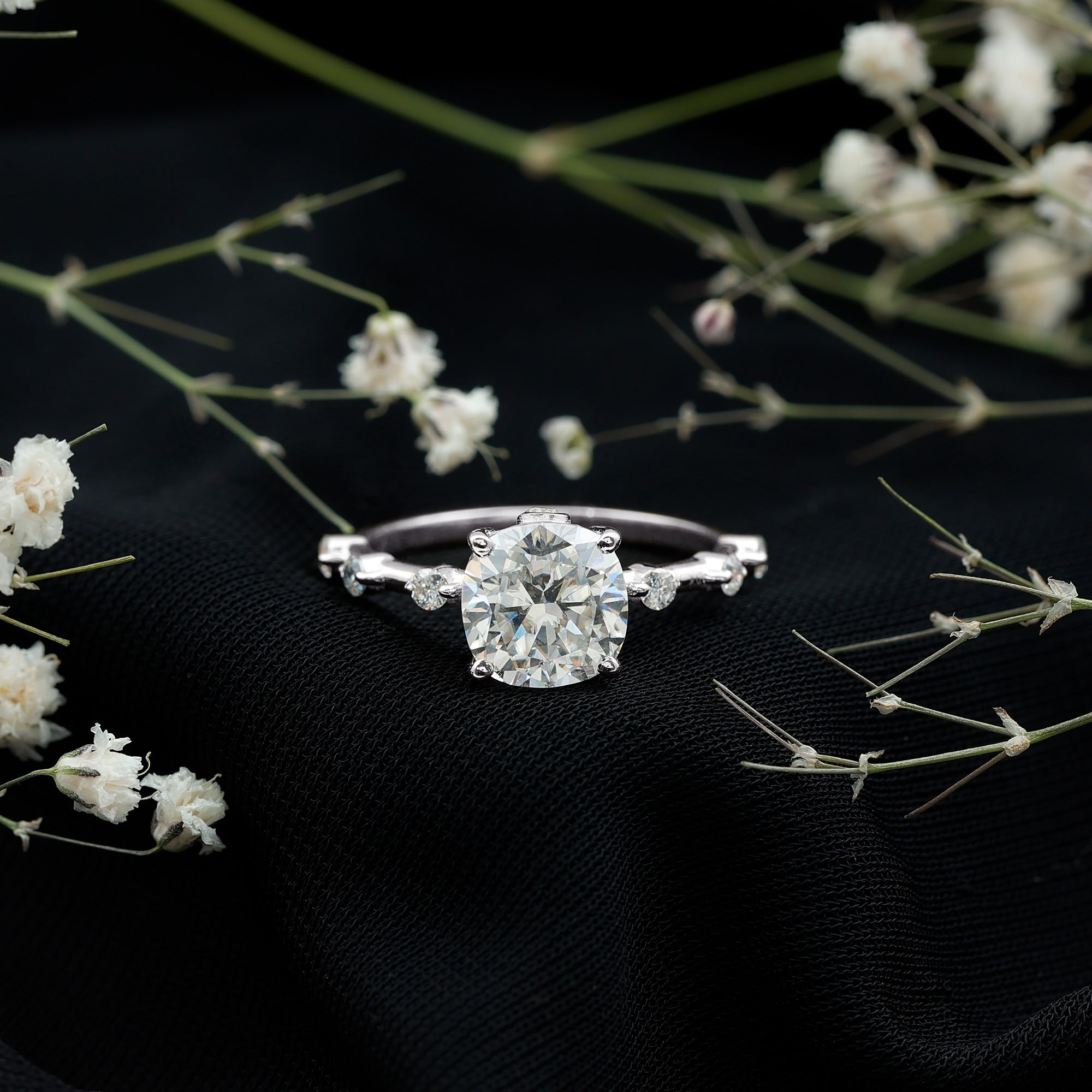 3 Carat IGI Certified Lab Grown Diamond Cushion Cut Engagement Ring for Women