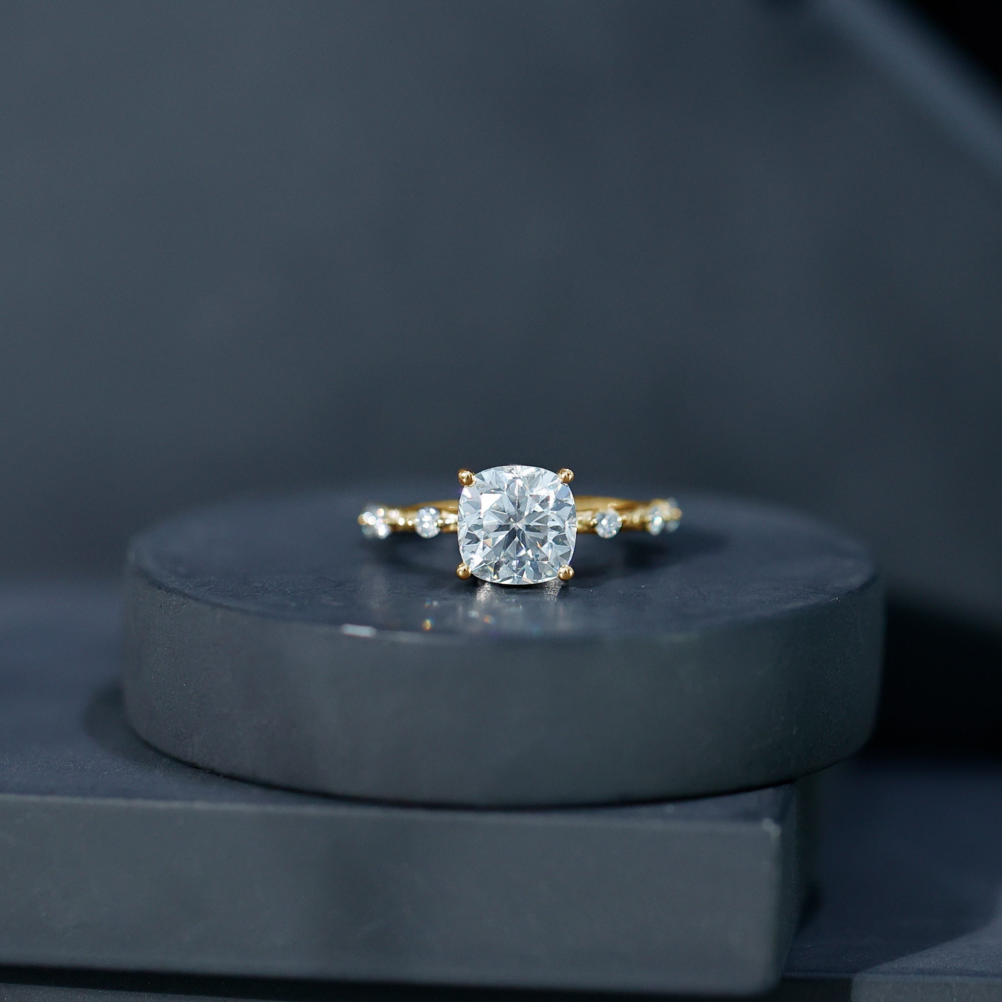 Cushion Cut 2 Carat Lab Grown Diamond Solitaire Engagement Ring with IGI Certificate