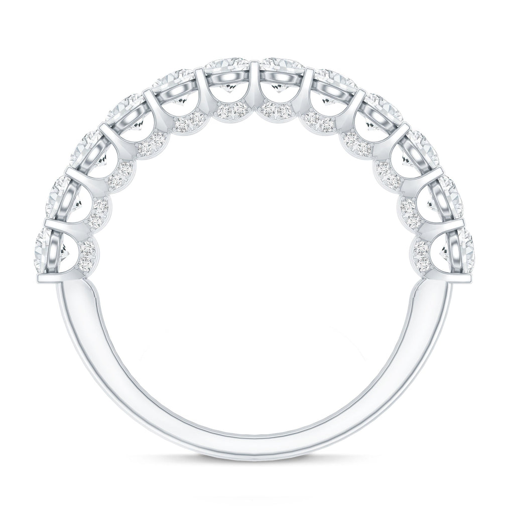 Lab Grown Diamond Half Eternity Wedding Band for Women