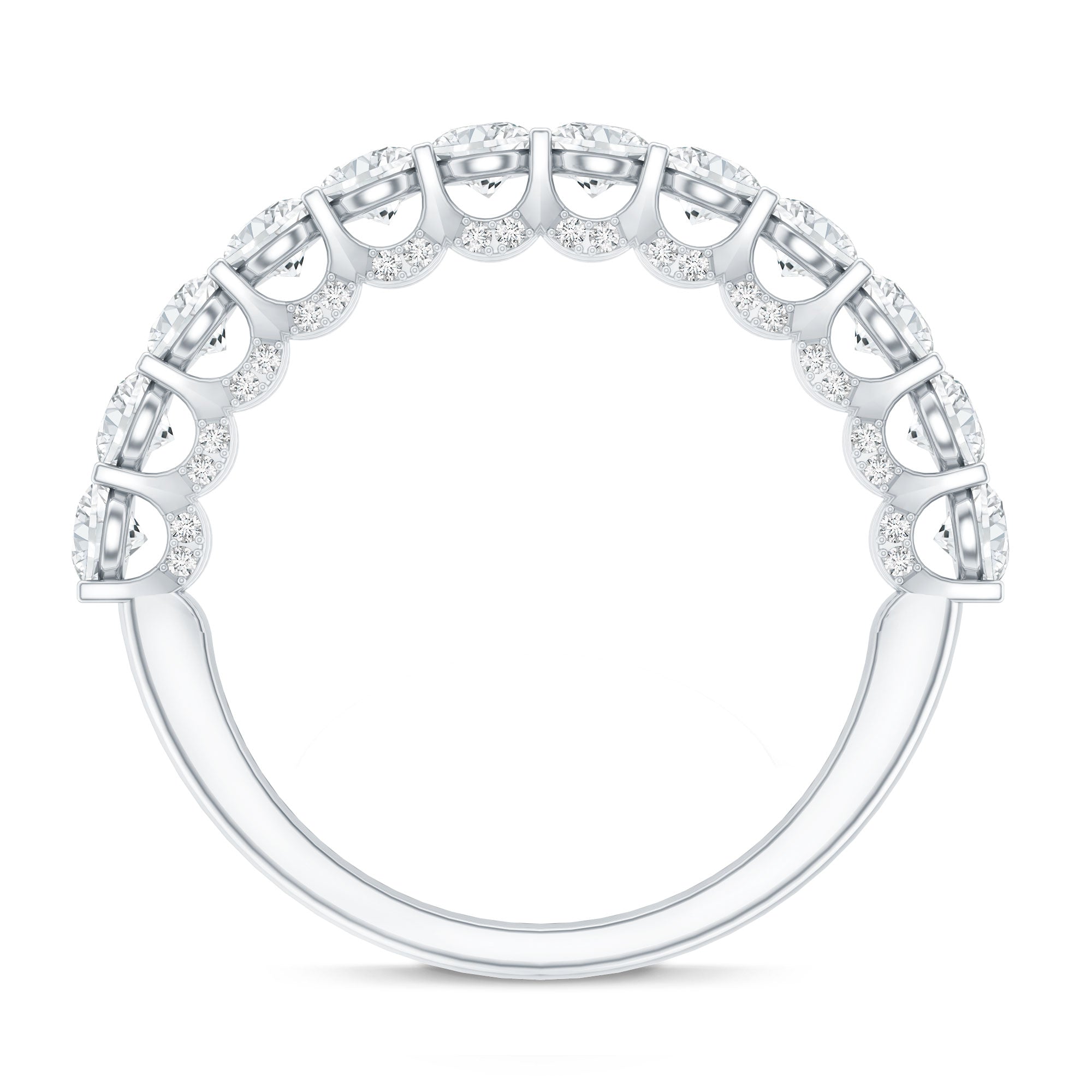 Lab Grown Diamond Half Eternity Wedding Band for Women