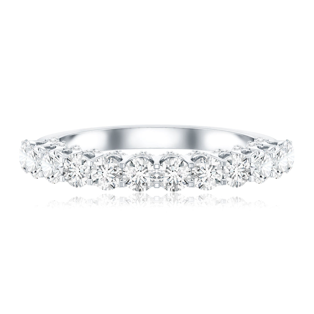 Lab Grown Diamond Half Eternity Wedding Band for Women