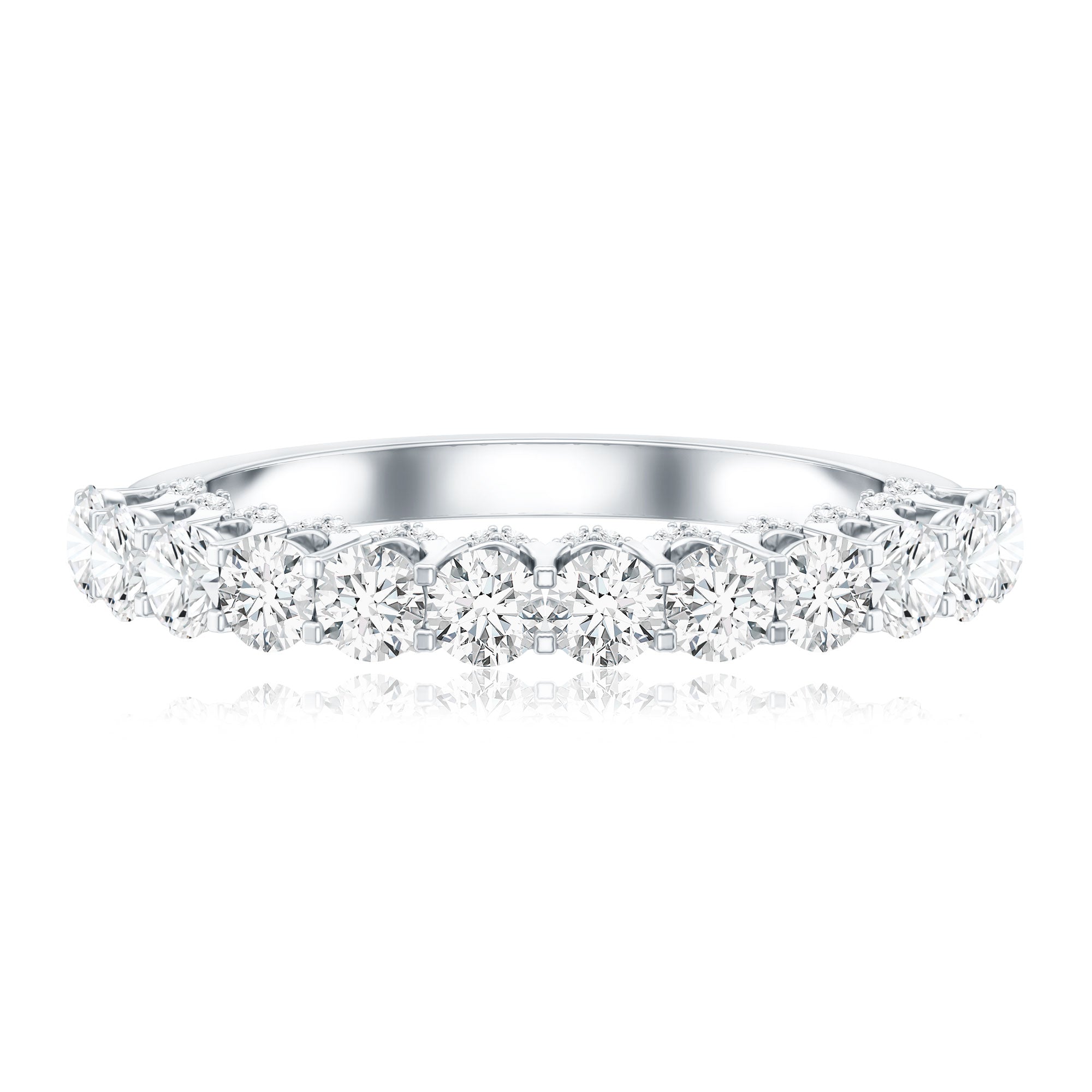 Lab Grown Diamond Half Eternity Wedding Band for Women