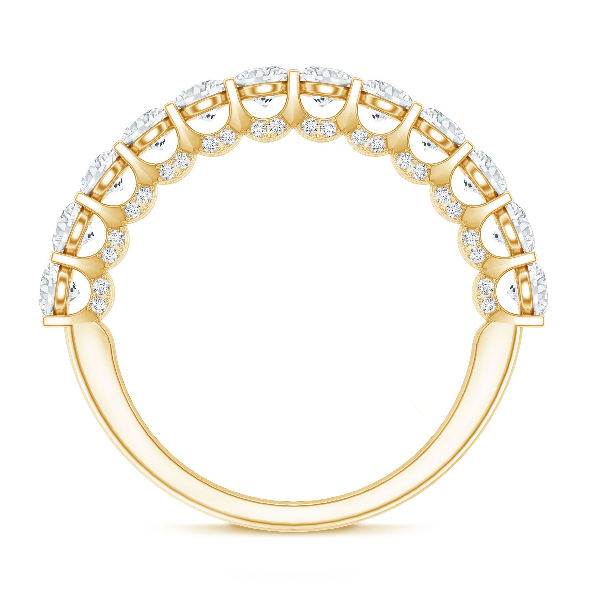 Lab Grown Diamond Half Eternity Wedding Band for Women