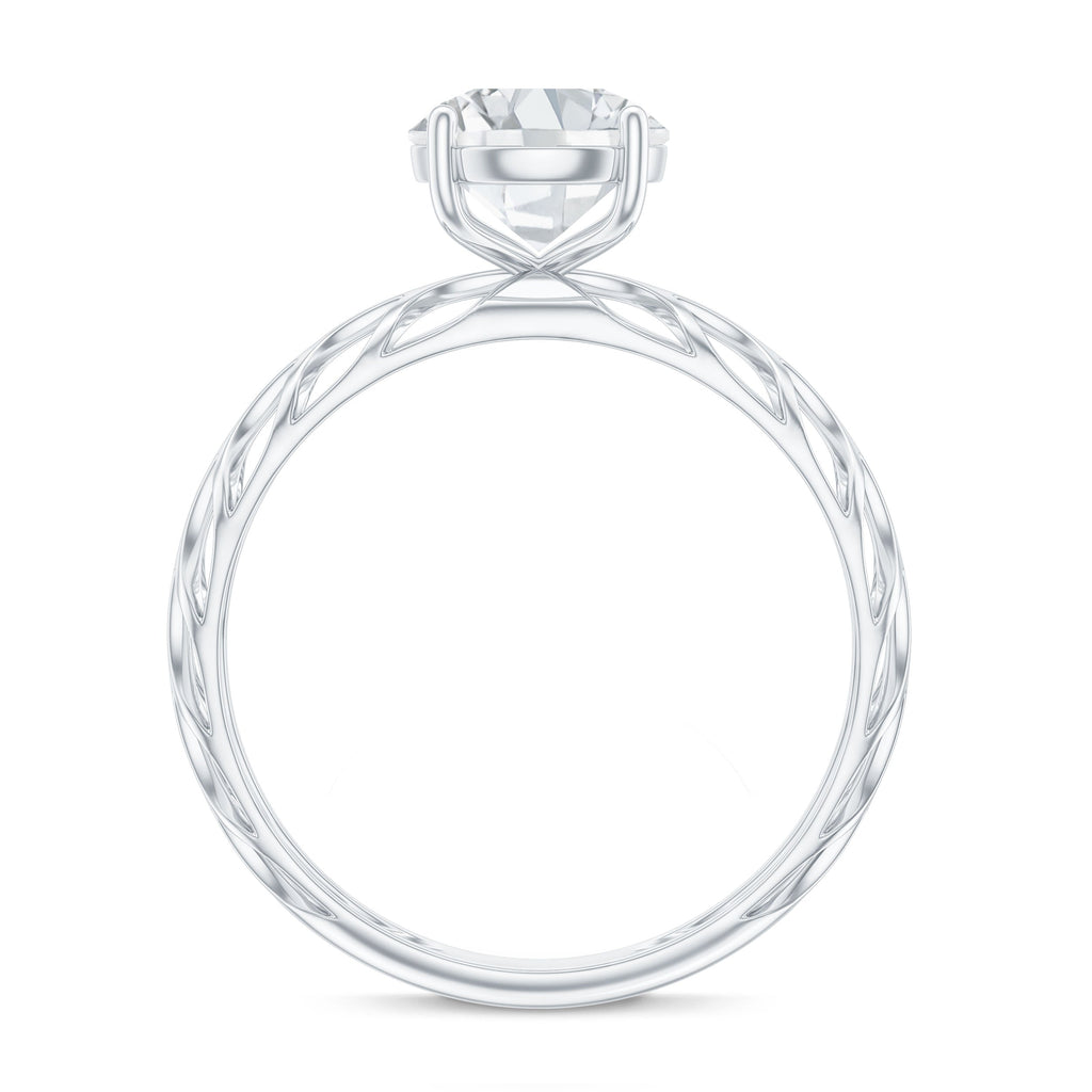 1 Carat Solitaire Moissanite Engagement Ring with Filigree Band