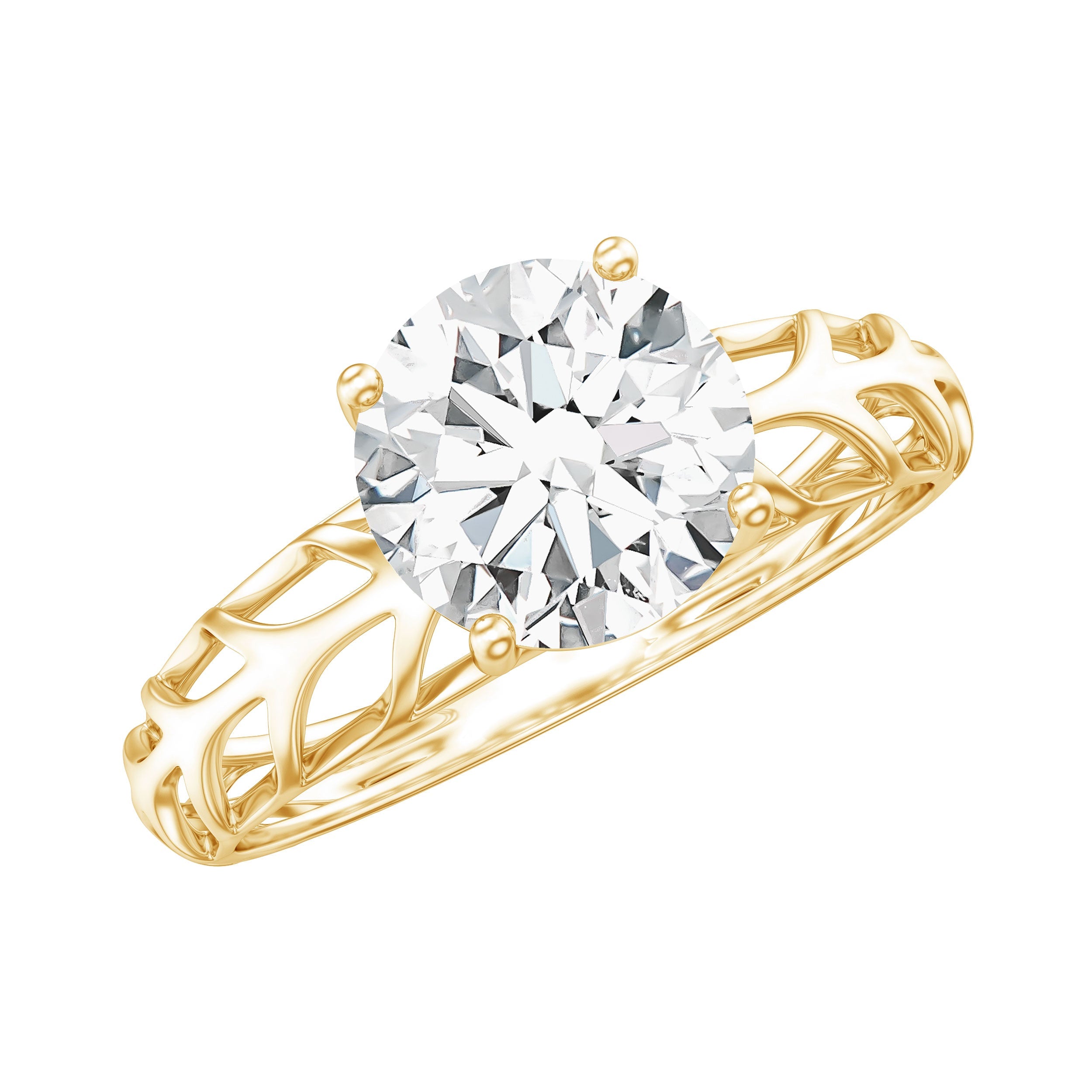 1 Carat Solitaire Moissanite Engagement Ring with Filigree Band | Rings | Wiccan Center
