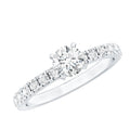 Certified 5 MM Moissanite Traditional Engagement Ring with Side Stones | Rings | Wiccan Center