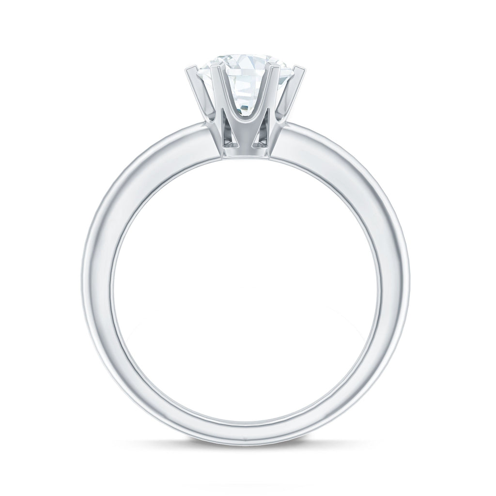 Certified 1 CT Moissanite Round Solitaire Engagement Ring