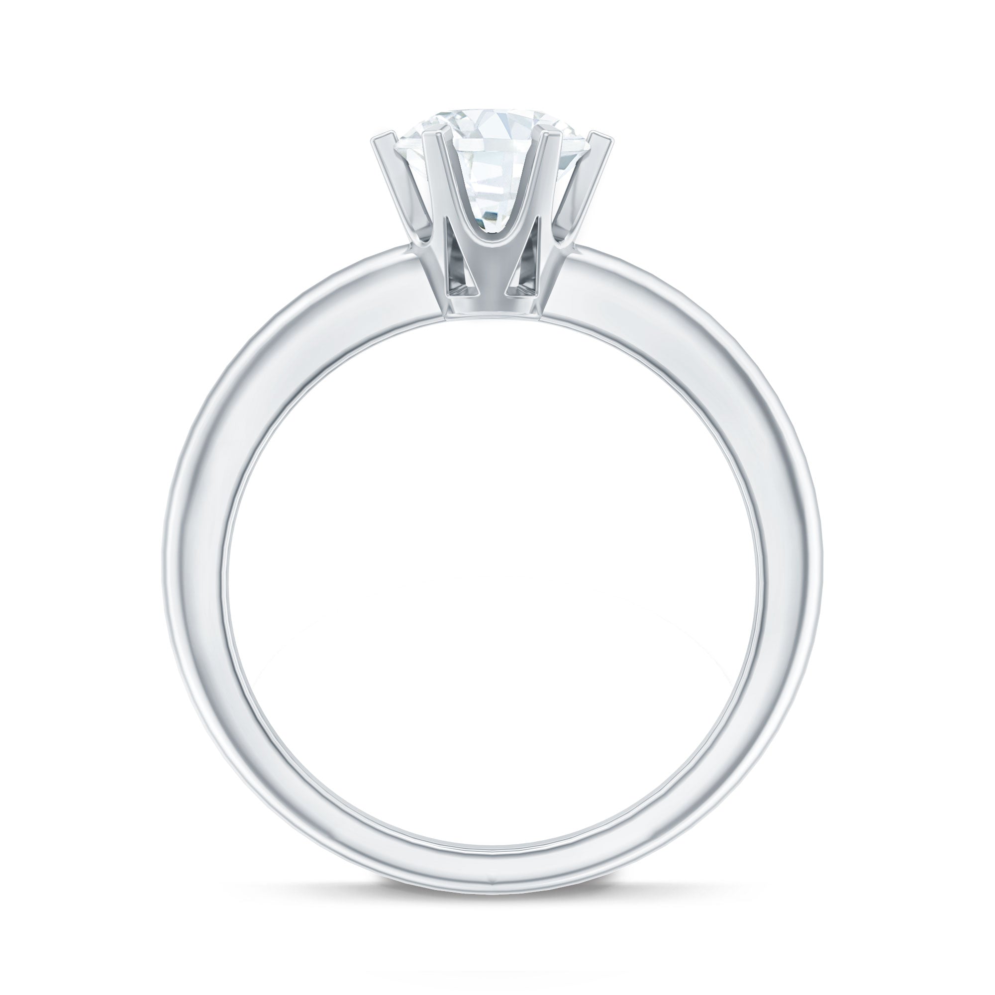 Certified 1 CT Moissanite Round Solitaire Engagement Ring